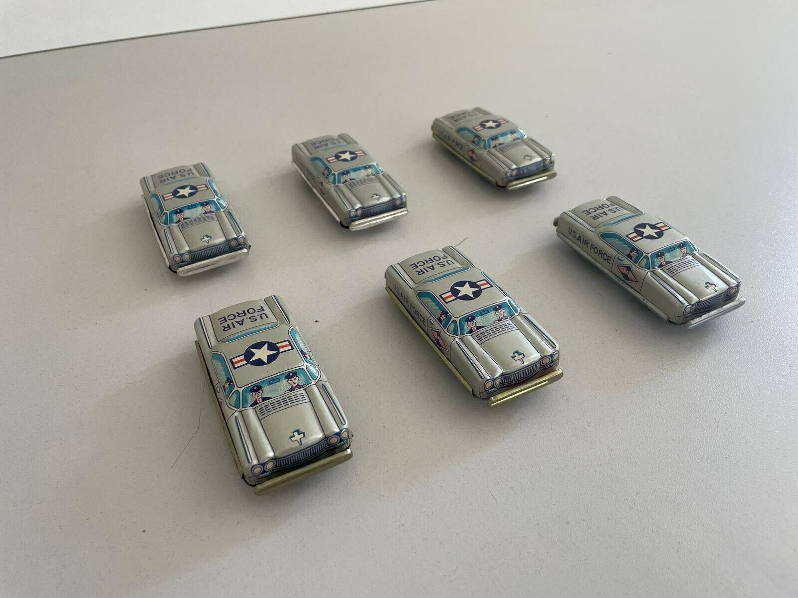 Nt Tin Us Air Force Toy Car, Set Of 6, Made In Japan photo vintage