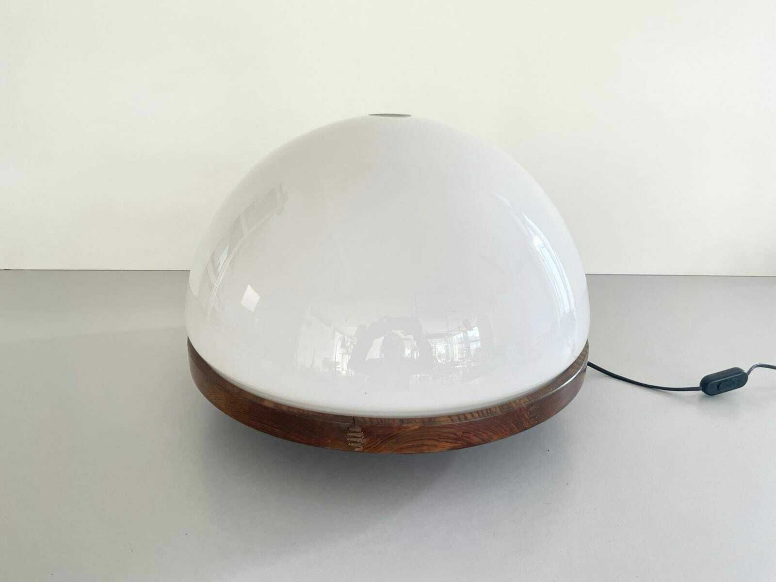 Model 3/3 Table Lamp In Glass And Wood By Luigi Massoni For Selenova, Italy, 1970s photo for sale