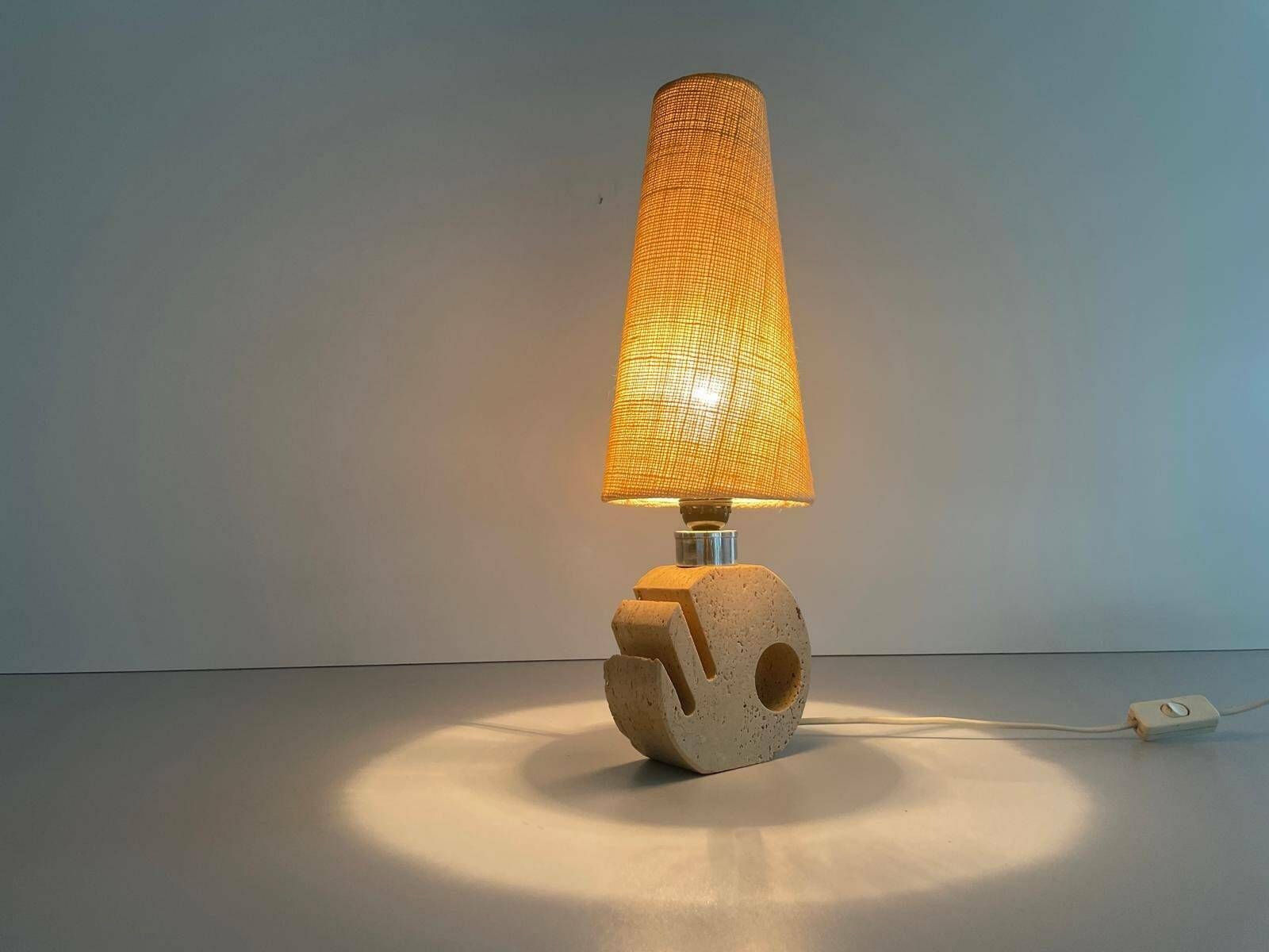 Lovely Fish Design Travertine Table Lamp By Fratelli Mannelli, Italy, 1970s photo furniture