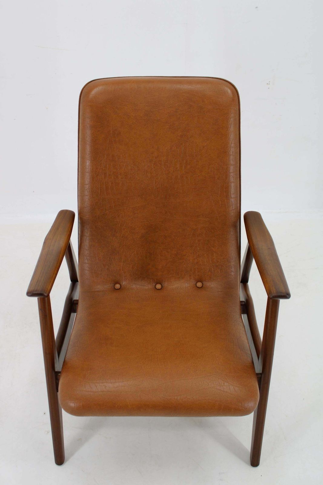 1960s Scandinavian Teak Armchair In Leatherette photo vinterior