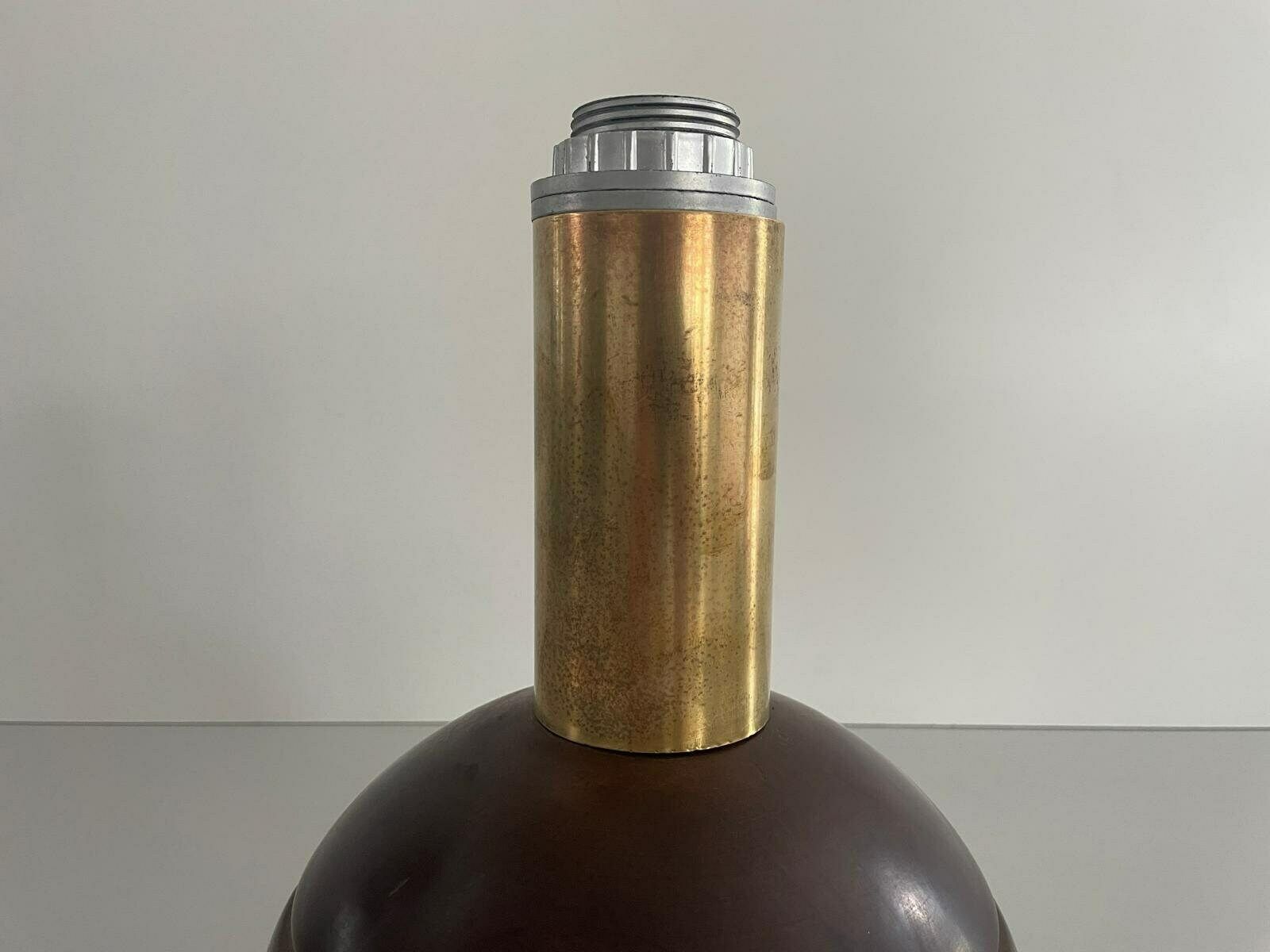 photo furniture Italian Dark Brown Polished Wood Ball Design Table Lamp, 1960s, Italy