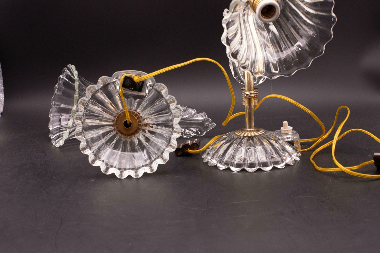 photo for sale Set Of 2 Art Decò Murano Glass Barovier E Toso Table Lamp, 1940