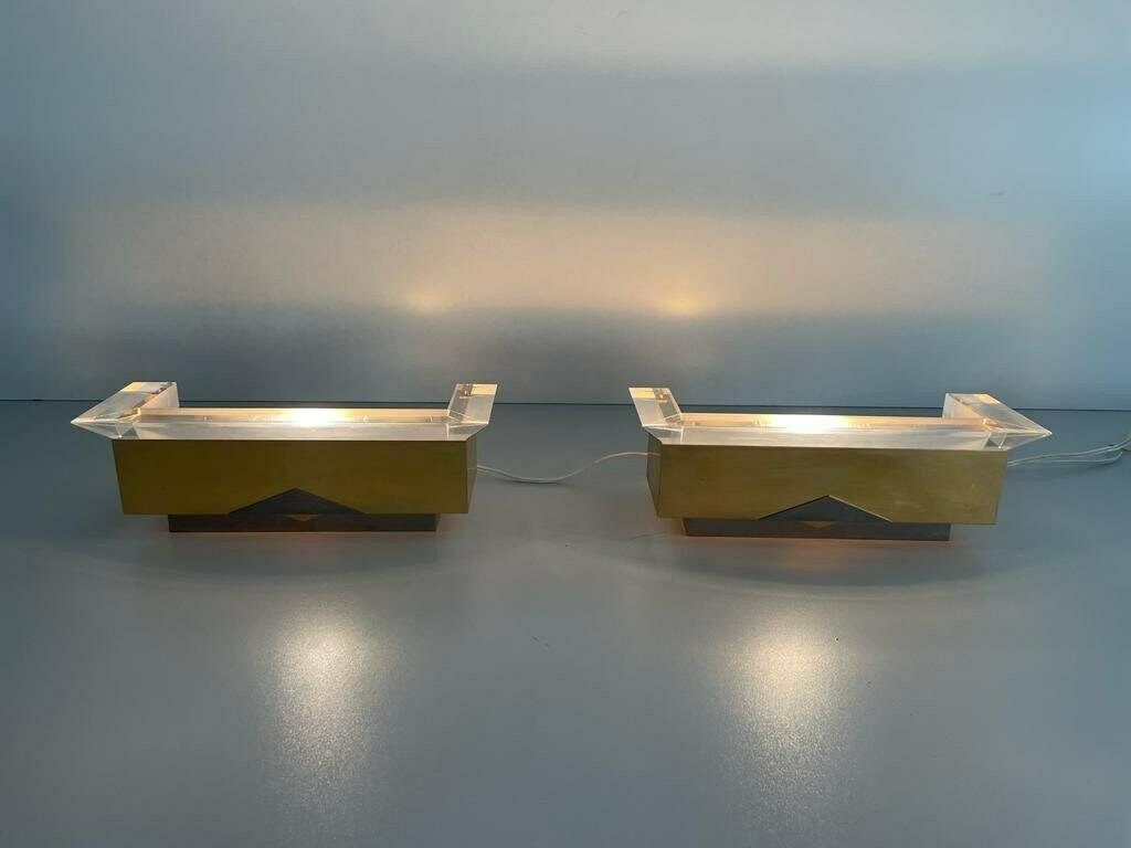 Gold Metal Halogen Sconces By Vereinigte Werkstätten, 1950s, Germany photo for sale