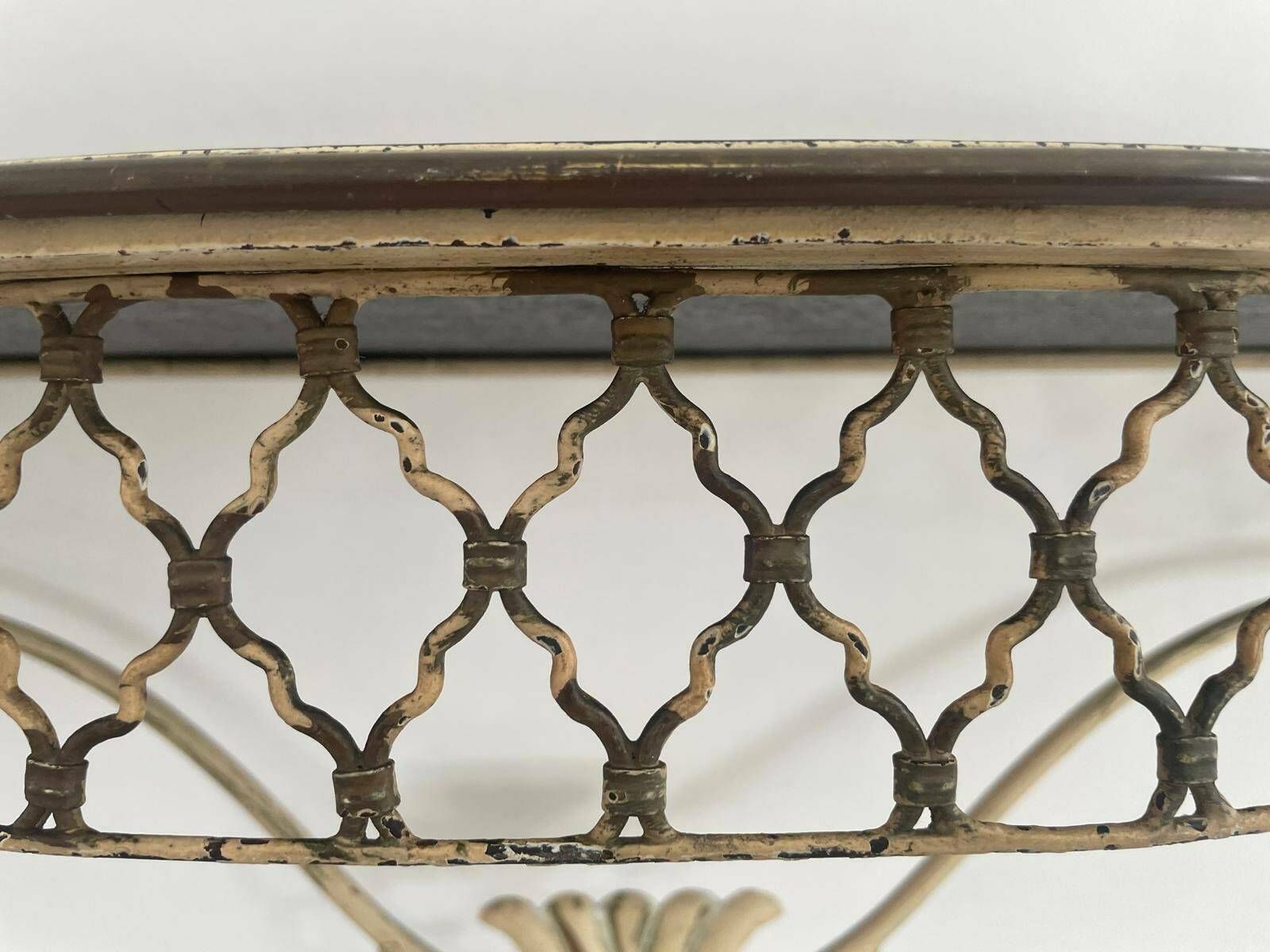 photo furniture Mid Century Italian Brass And Ceramic Top Floating Shelf, 50s, Italy
