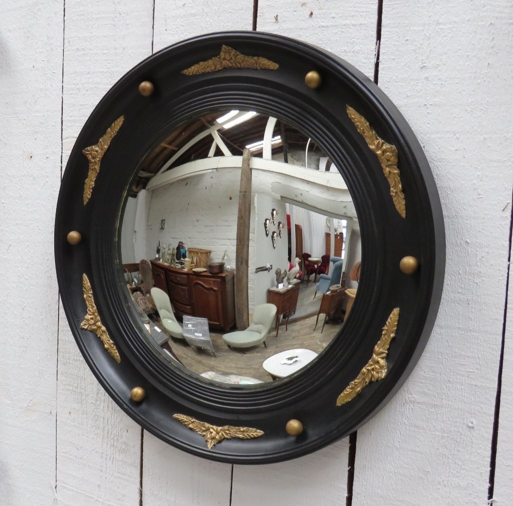 1950's English Butlers Porthole Convex Mirror photo vintage