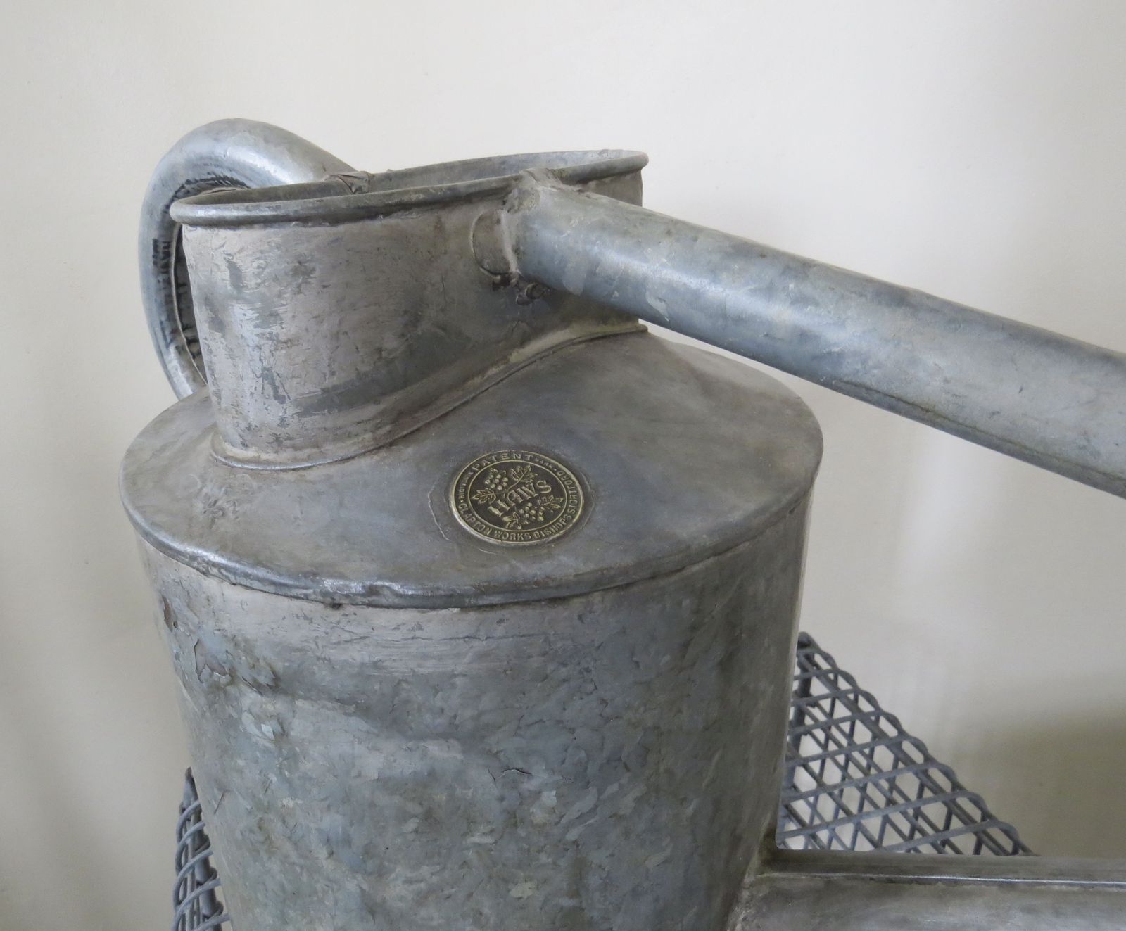 " Haws " Industrial Galvanised Watering Can. Early 20th Century.