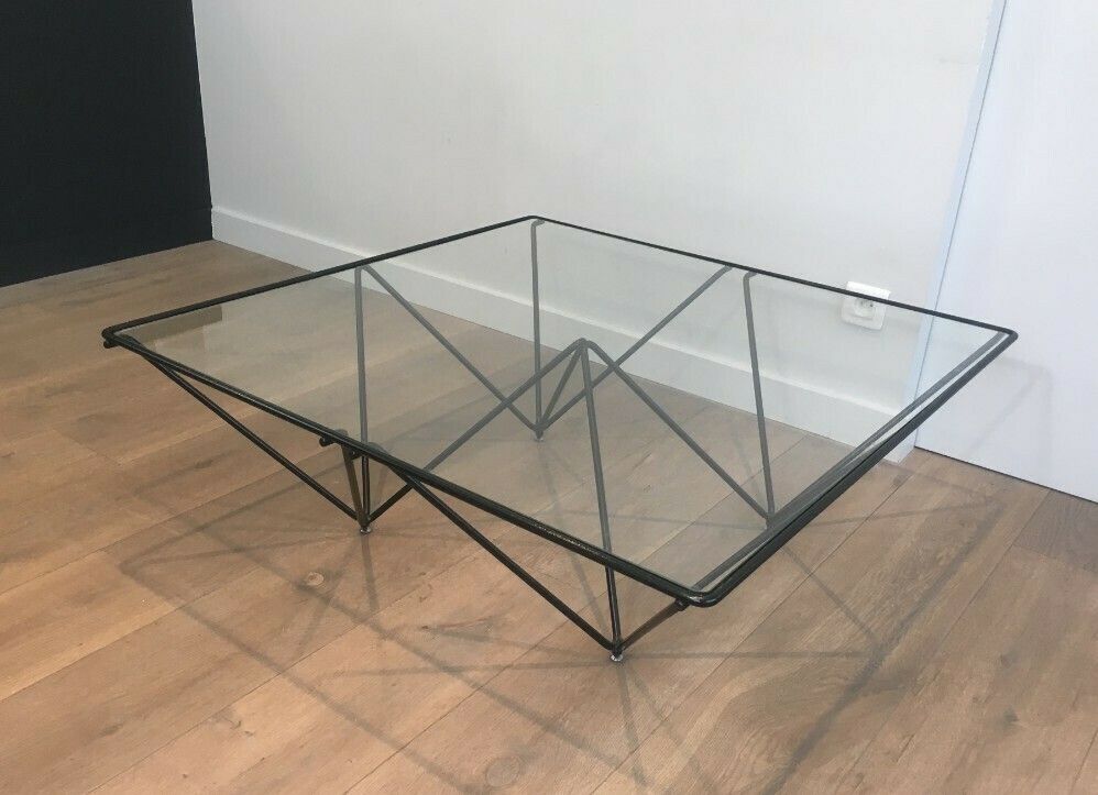 Paolo Piva. Black Lacquered Pyramidal Coffee Table