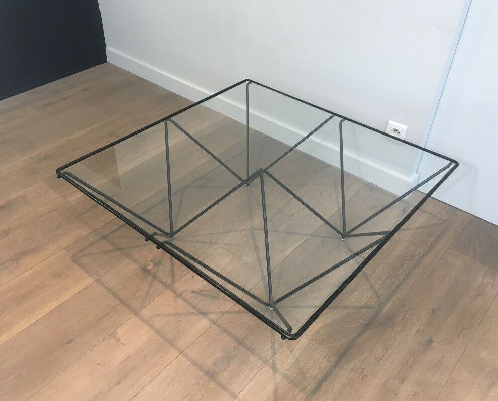 Paolo Piva. Black Lacquered Pyramidal Coffee Table photo for sale