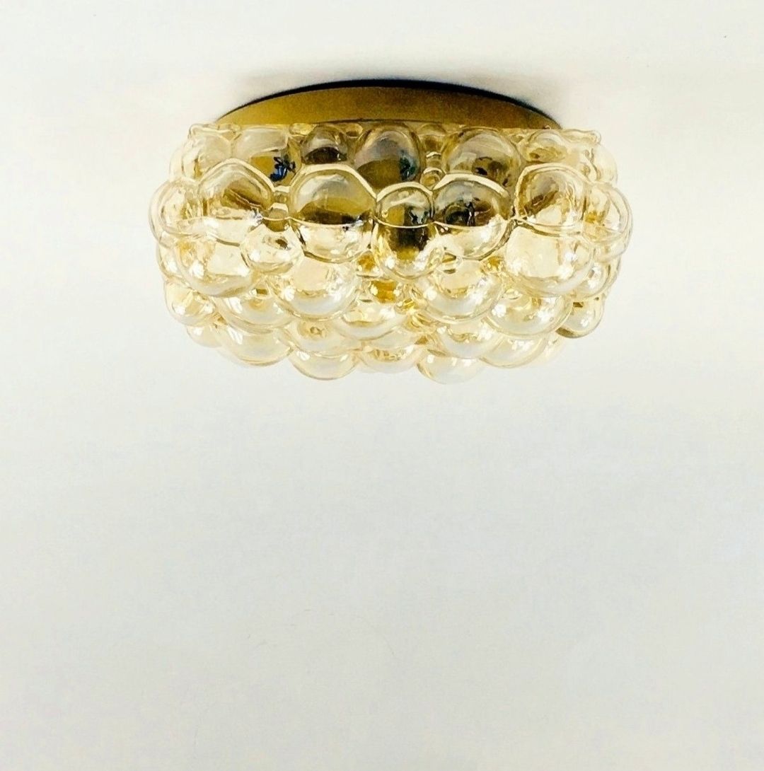 Large Amber Bubble Glass Ceiling Light/Flush Mount By Helena Tynell For Limburg, Germany, 1960s photo 780.0