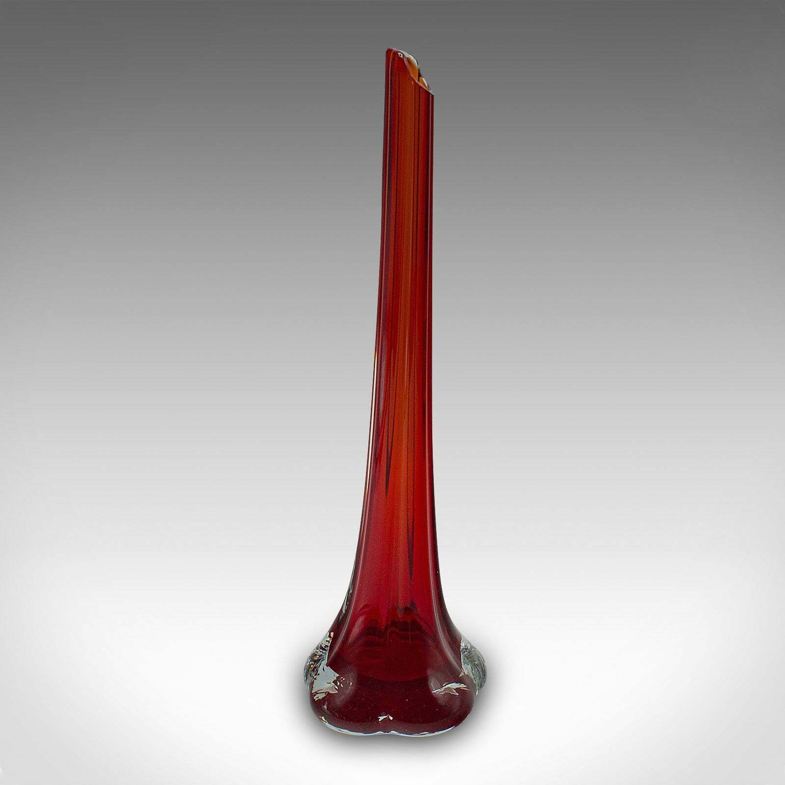 Vintage Slimline Posy Flute, English, Art Glass, Stem Vase, Mid Century, C.1960 photo for sale