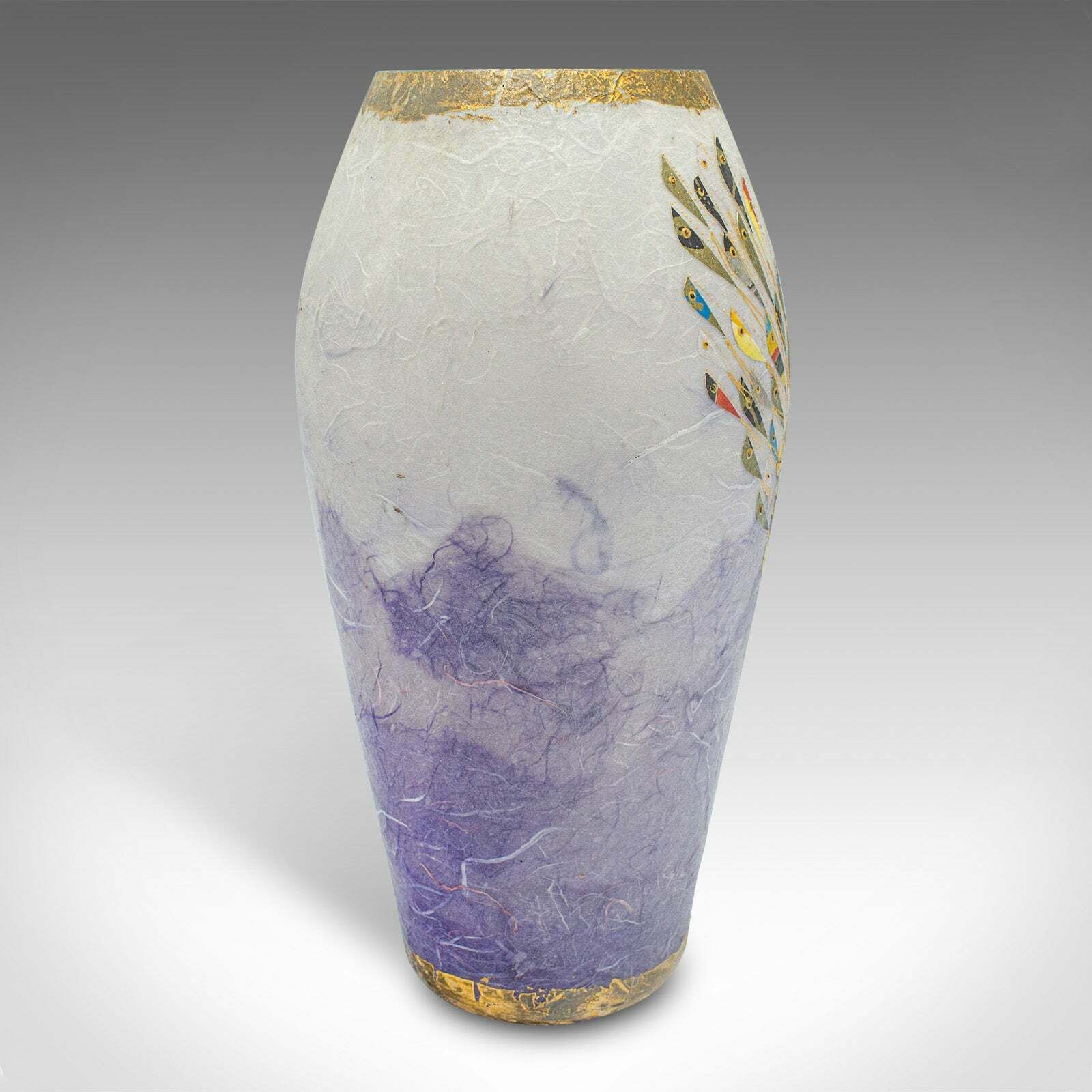 Contemporary Decorative Flower Vase, English, Art Glass, Posy Sleeve, Applique photo for sale