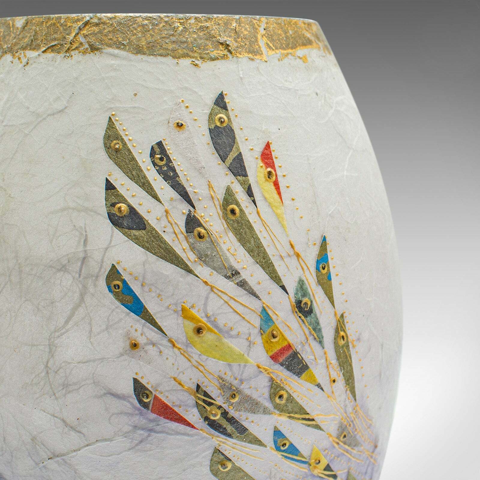 325.0 Contemporary Decorative Flower Vase, English, Art Glass, Posy Sleeve, Applique photo