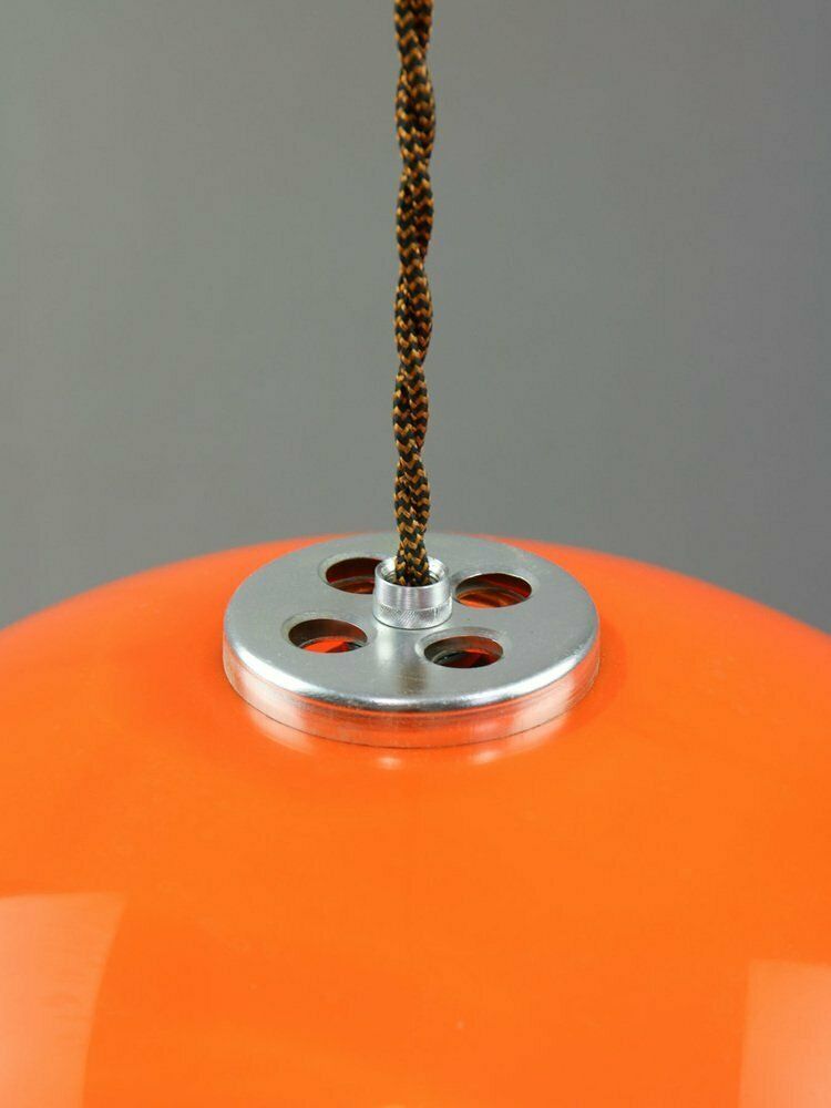 photo for sale Space Age Italian Orange Acrylic Glass Pendant Lamp, 1970s