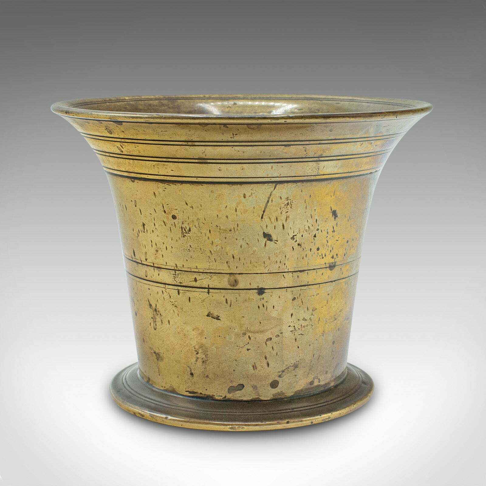 Antique Mortar And Pestle Duo, English, Brass, Apothecary, Jardiniere, Georgian photo Home Decor