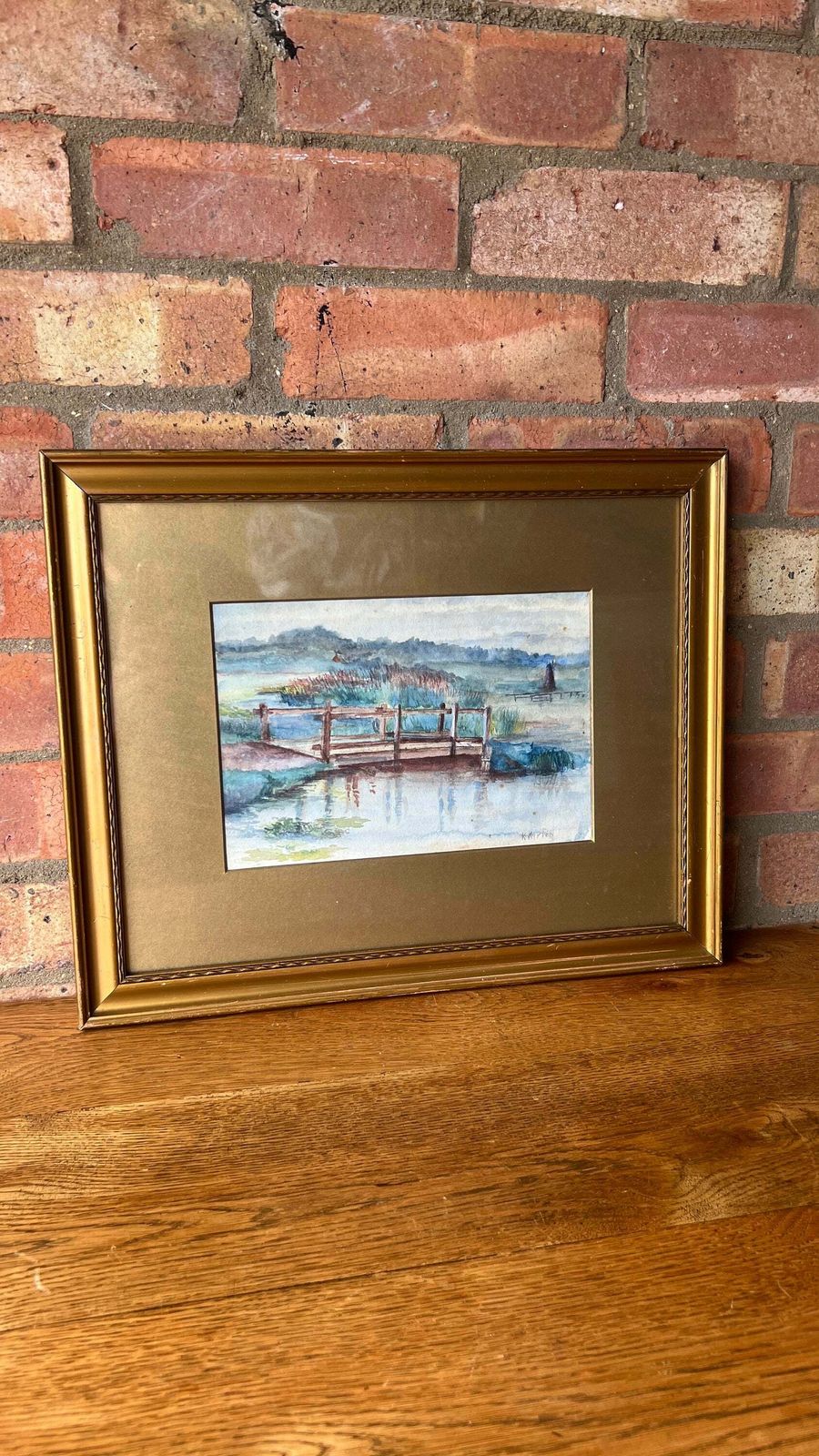 Antique Early 1900’s Framed And Signed Watercolour Landscape Painting