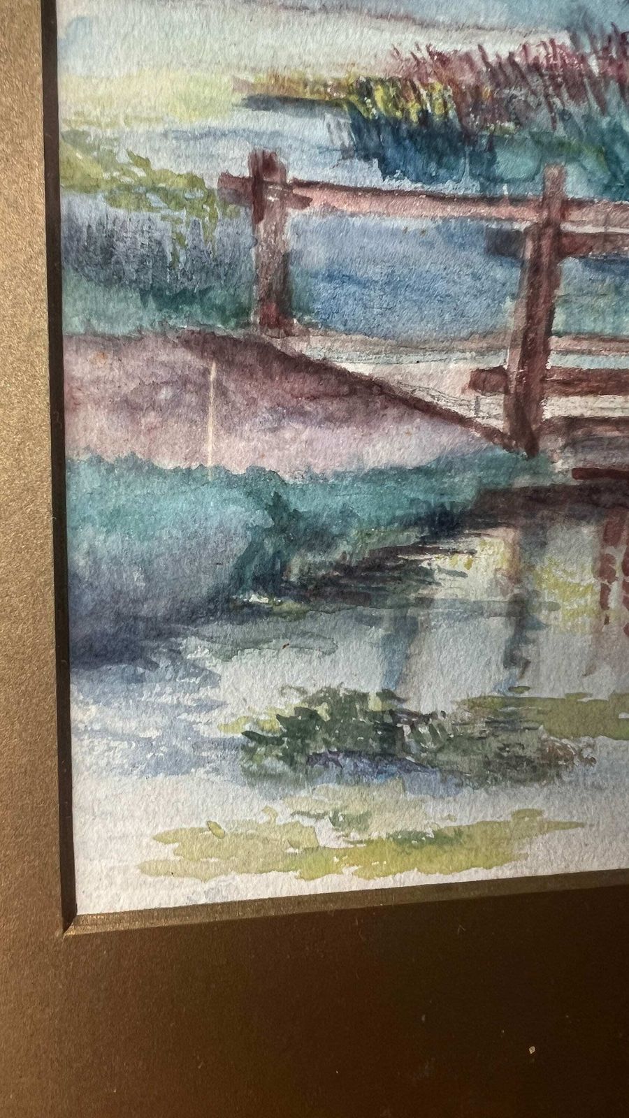 Antique Early 1900’s Framed And Signed Watercolour Landscape Painting photo vinterior