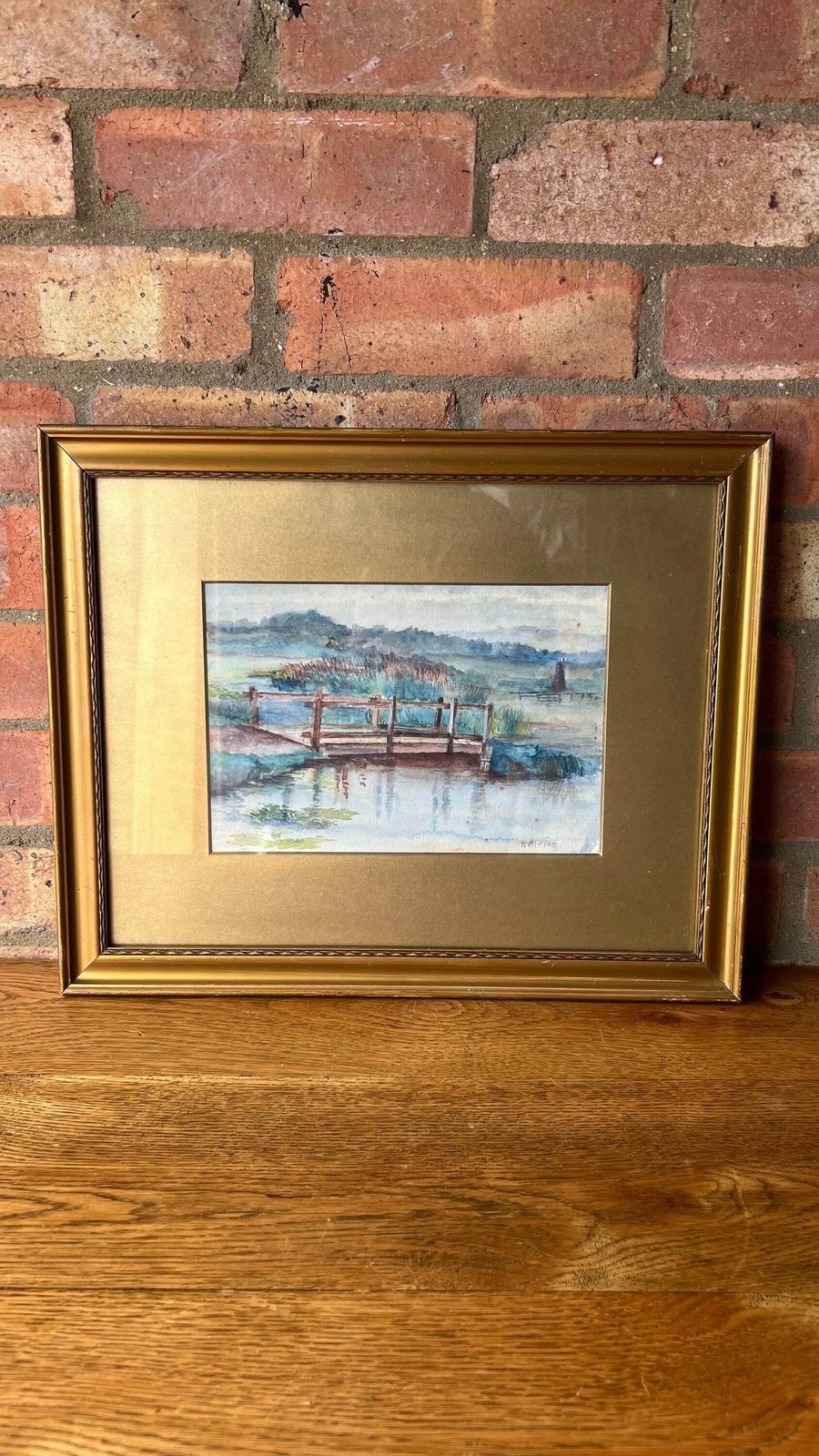 photo for sale Antique Early 1900’s Framed And Signed Watercolour Landscape Painting