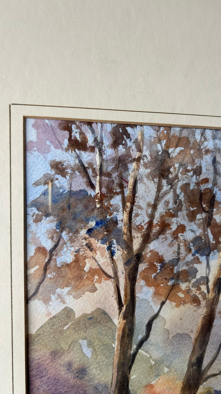 Large Original Mid Century Framed Watercolour Painting ‘Pond Cottage’ By Mrs. Pam Davis photo vinterior