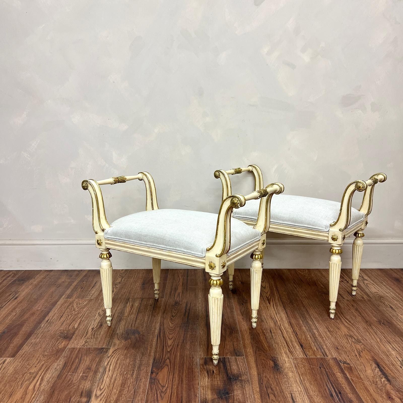 Furniture Pair Of French 20th Century Gilt Window Seats photo