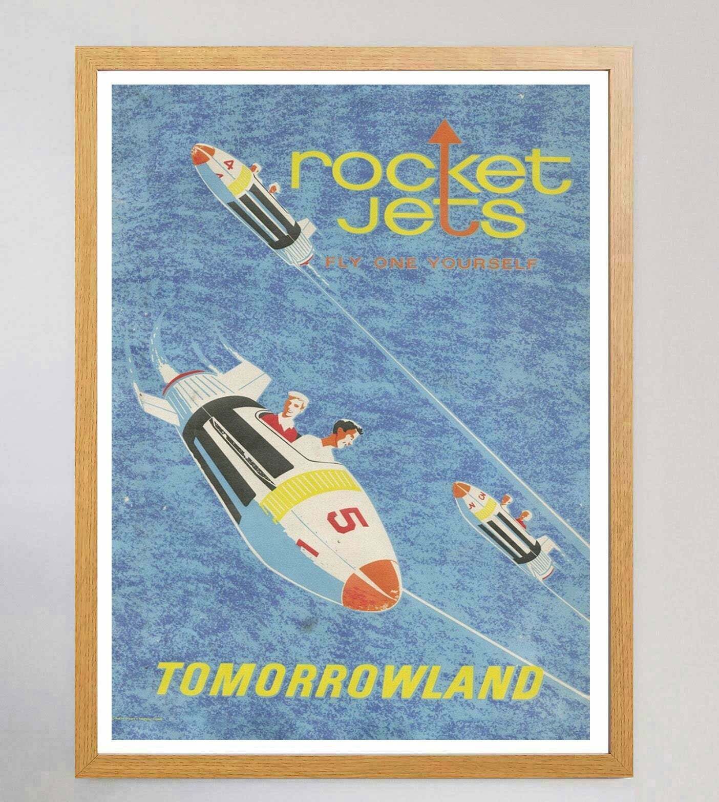 Disneyland   Rocket Jets   Tomorrowland Original Vintage Poster photo Art