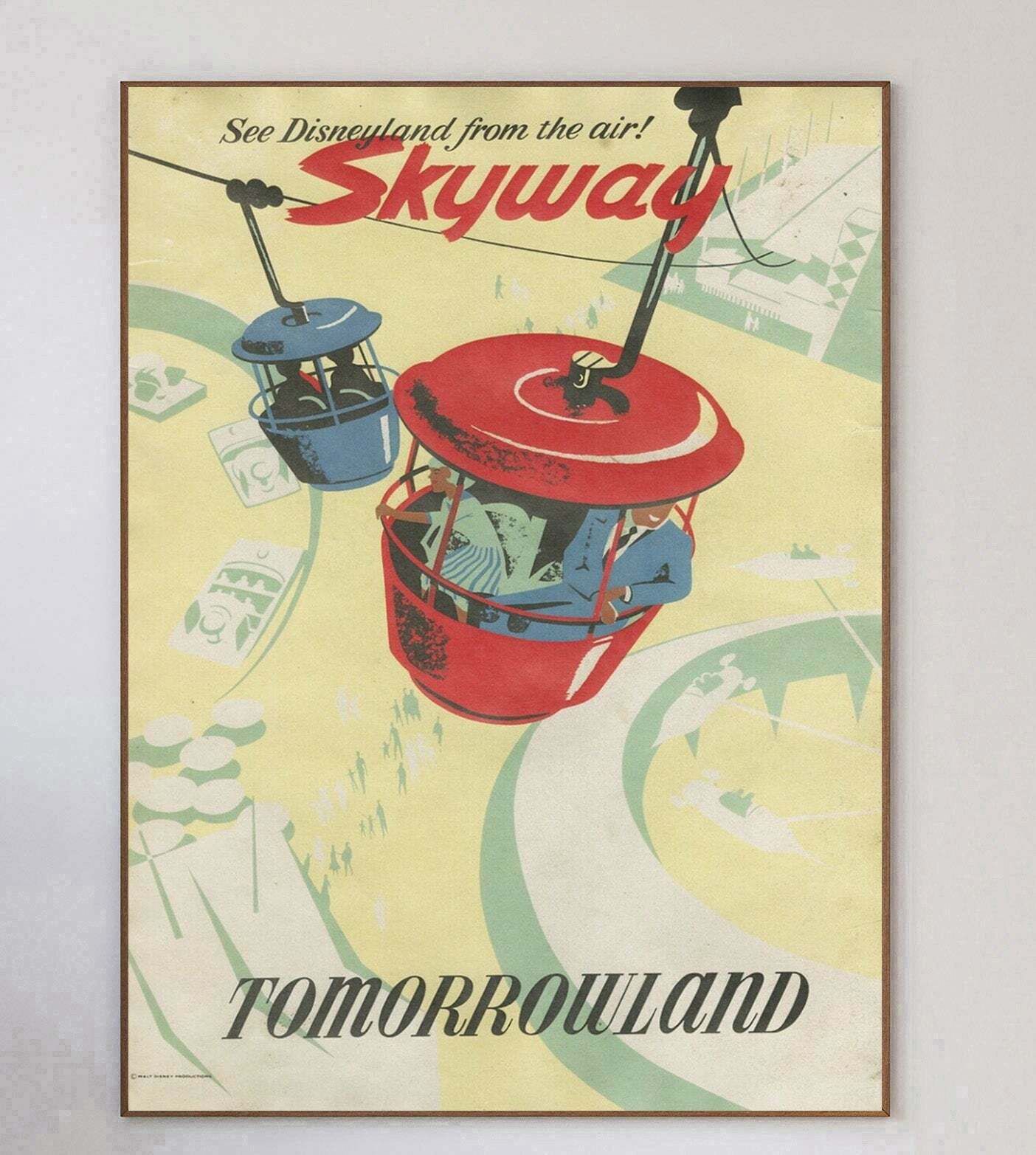 Disneyland   Skyway   Tomorrowland Original Vintage Poster photo 995.0