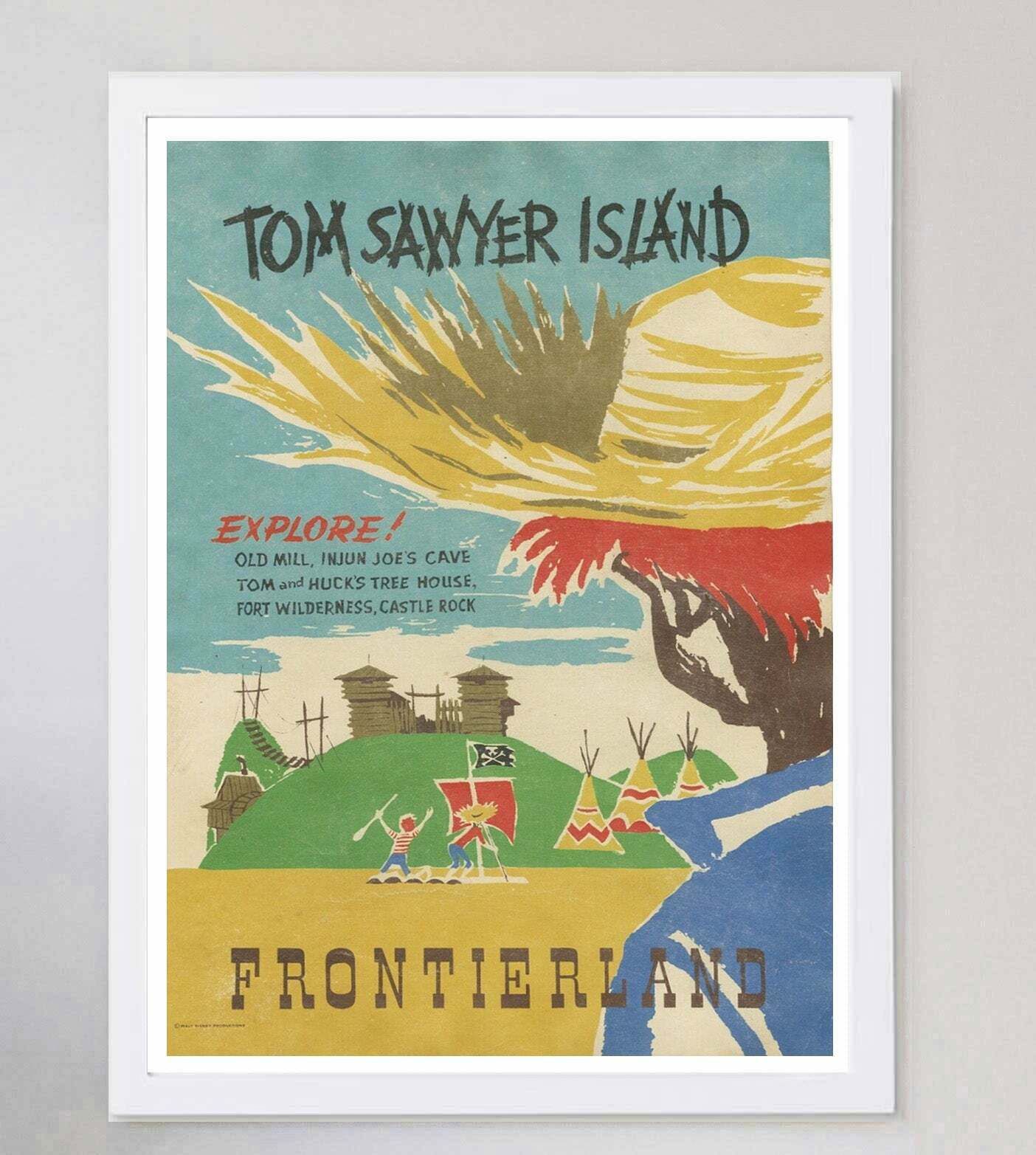 Disneyland   Tom Sawyer Island   Frontierland Original Vintage Poster photo for sale