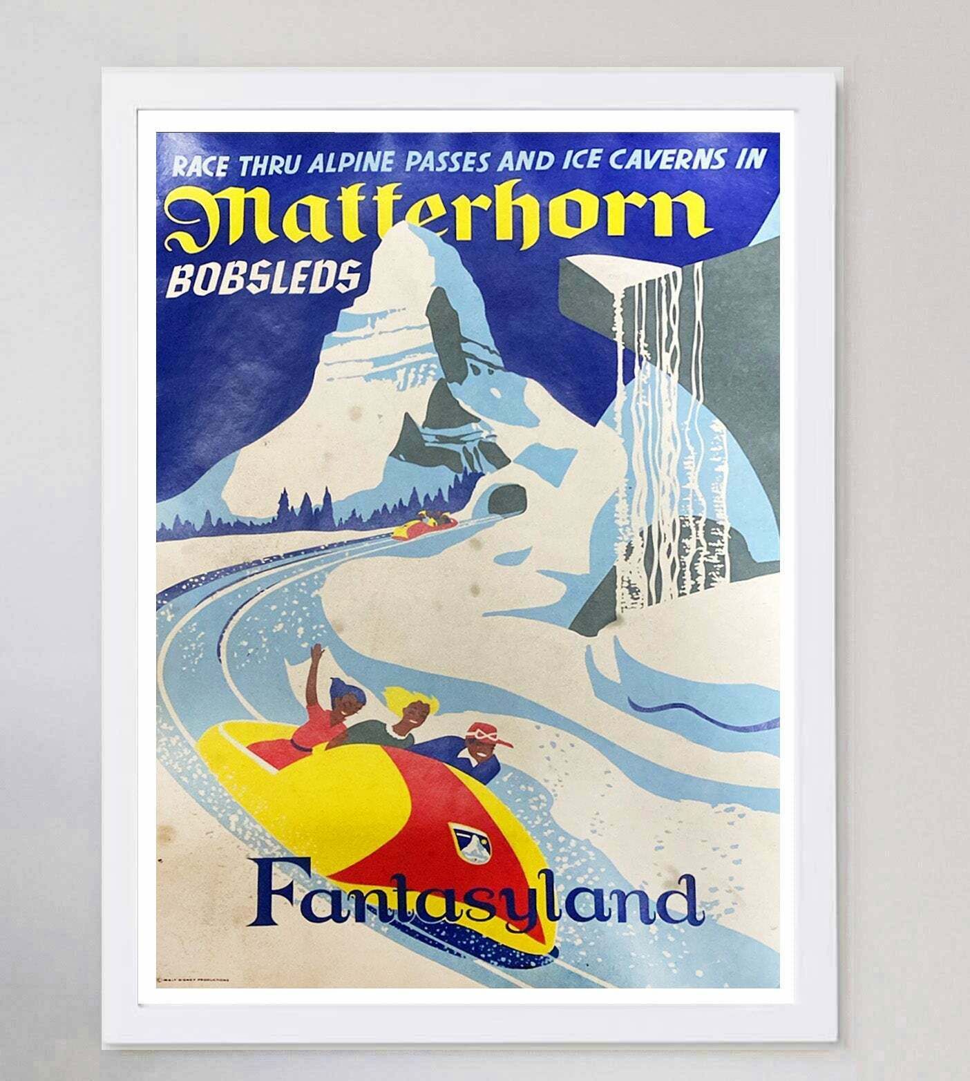 Disneyland   Matterhorn Bobsleds   Fantasyland Original Vintage Poster photo for sale