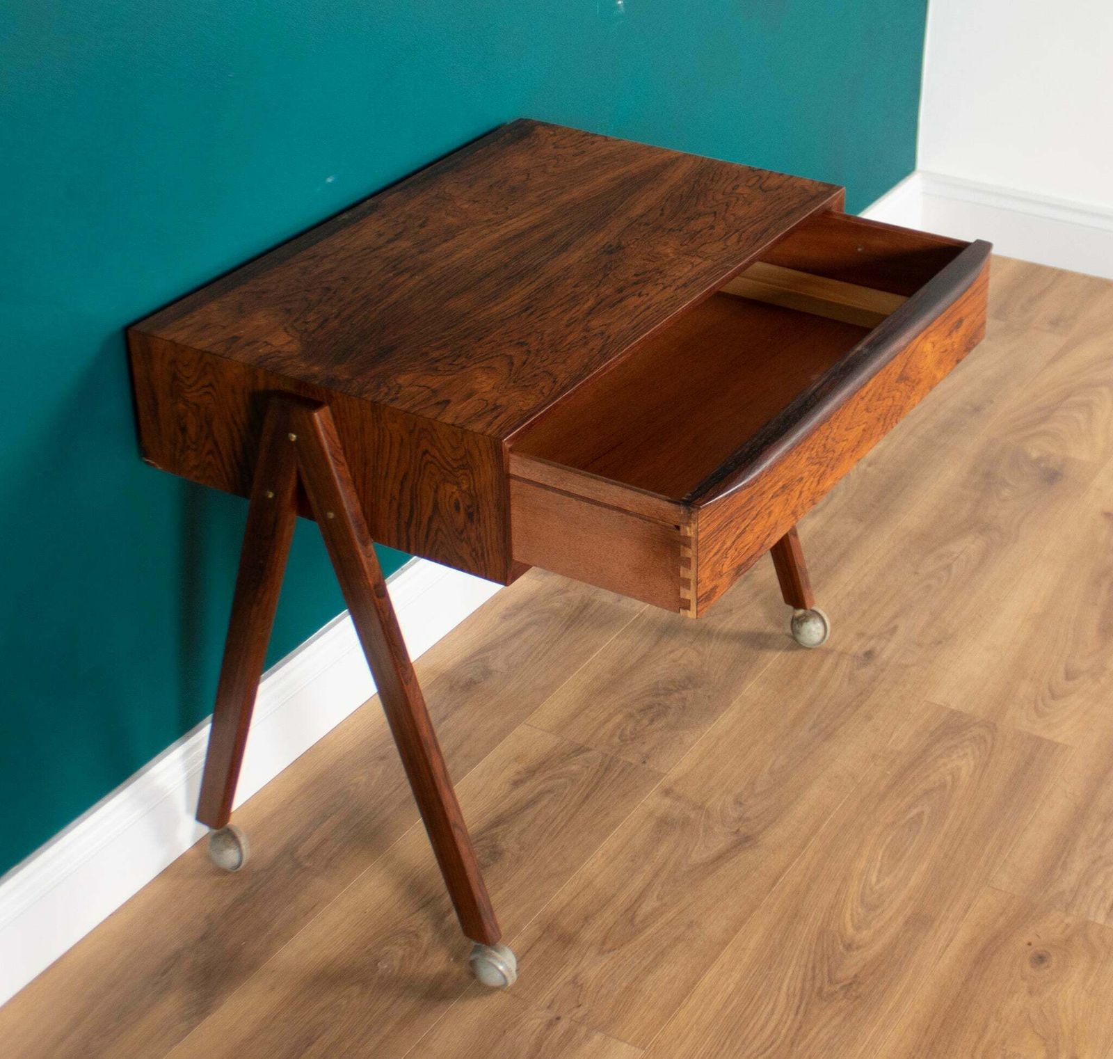 Danish Rosewood Sewing Table By Severin Hansen For Haslev Moelsnedkeri Side Table Lamp Table photo Furniture