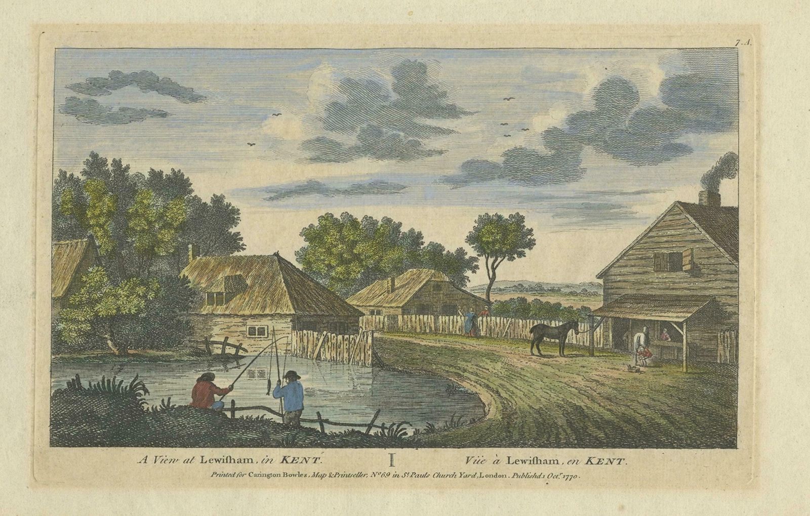 Antique Print Of Lewisham In Kent, England, 1770 photo for sale