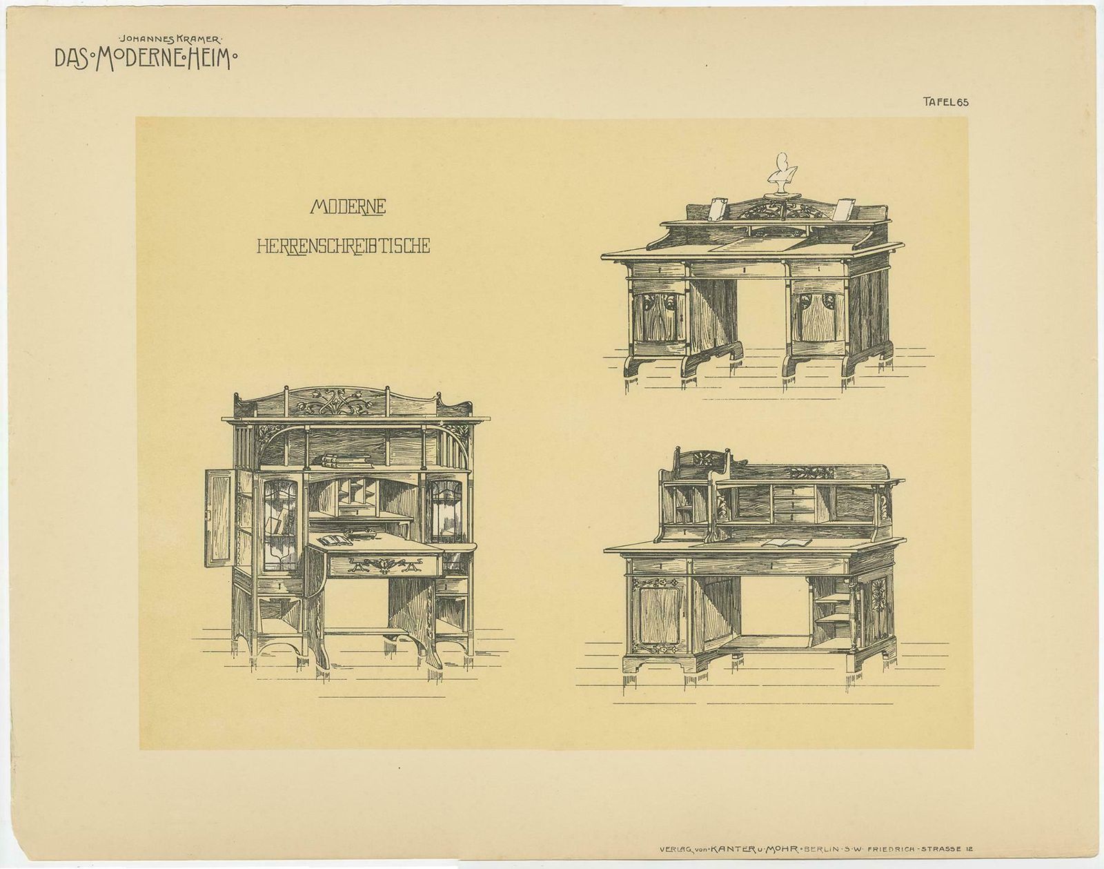 Antique Print Of Men's Desks By Kramer, 'Circa 1910' photo furniture