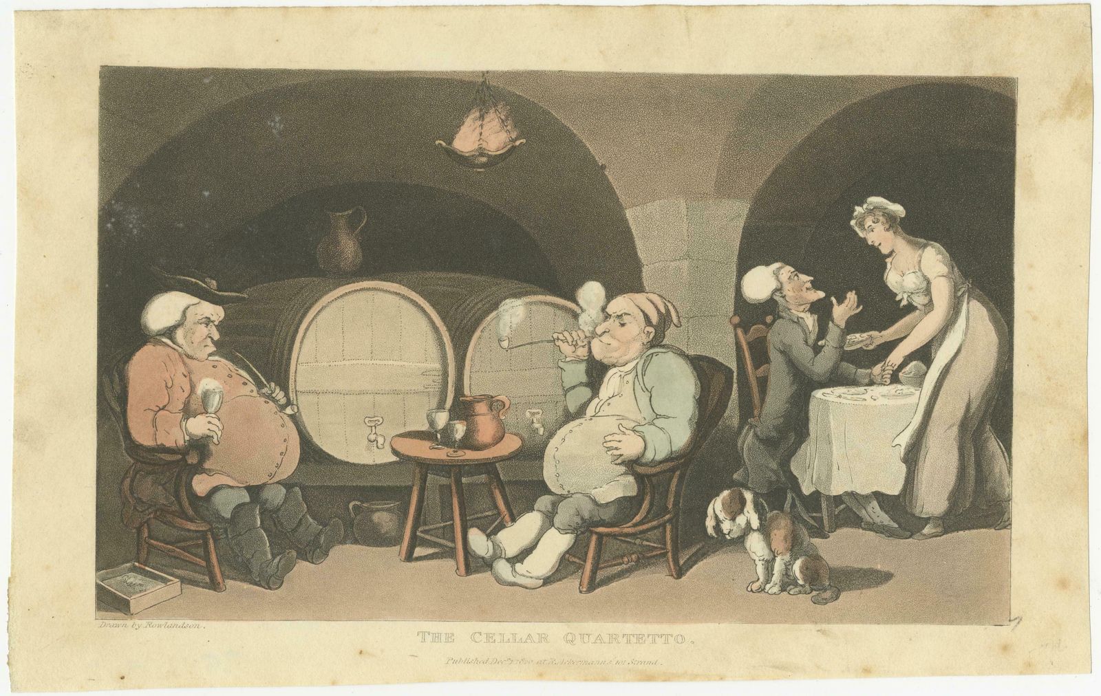 Two Antique Prints Related To Wine; Production And Drinking, 19th Century photo Art