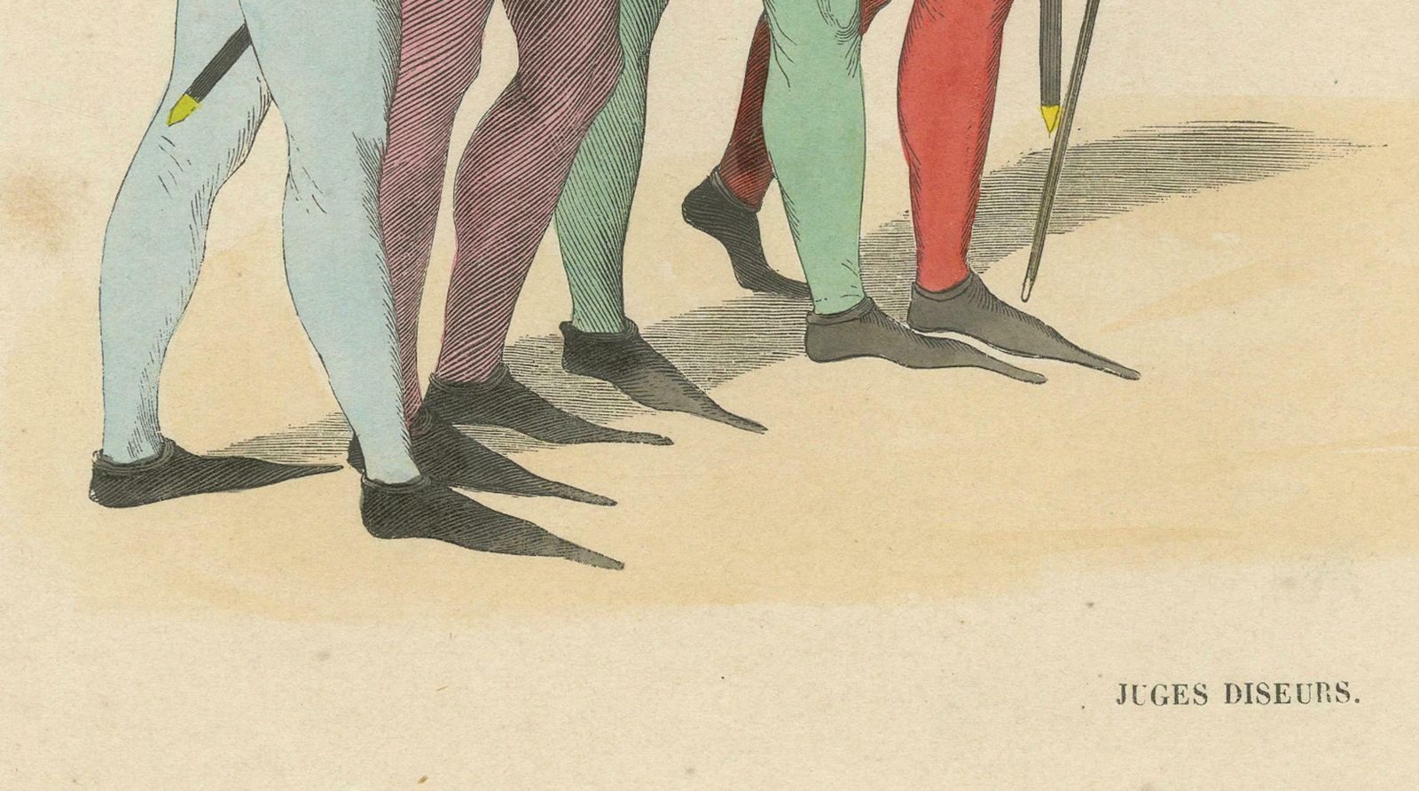 The Proclamation: Judges Of The Medieval Court In An Original Lithograph, 1847 photo furniture