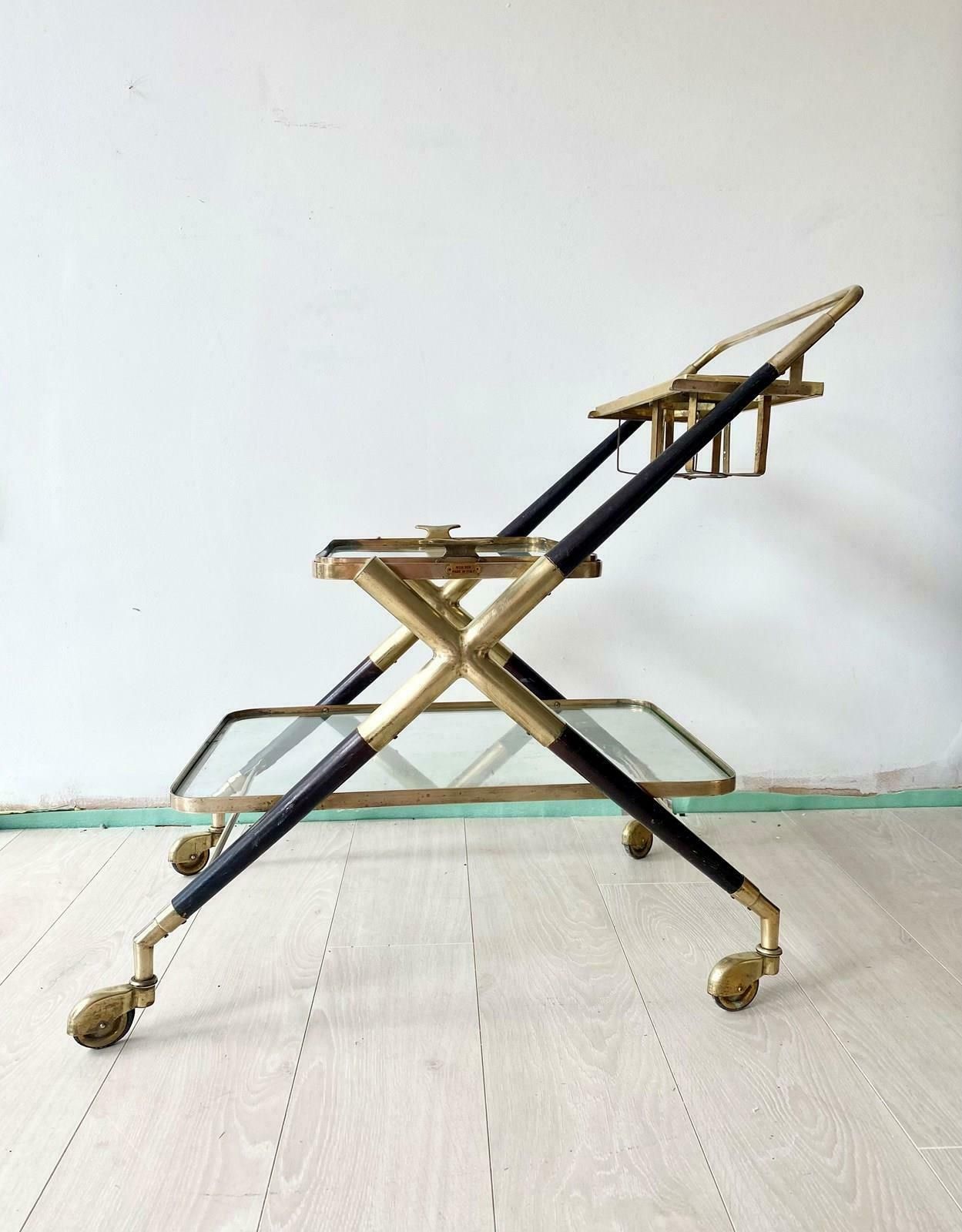 Mid Century Italian Cesare Lacca Brass Trolley photo furniture