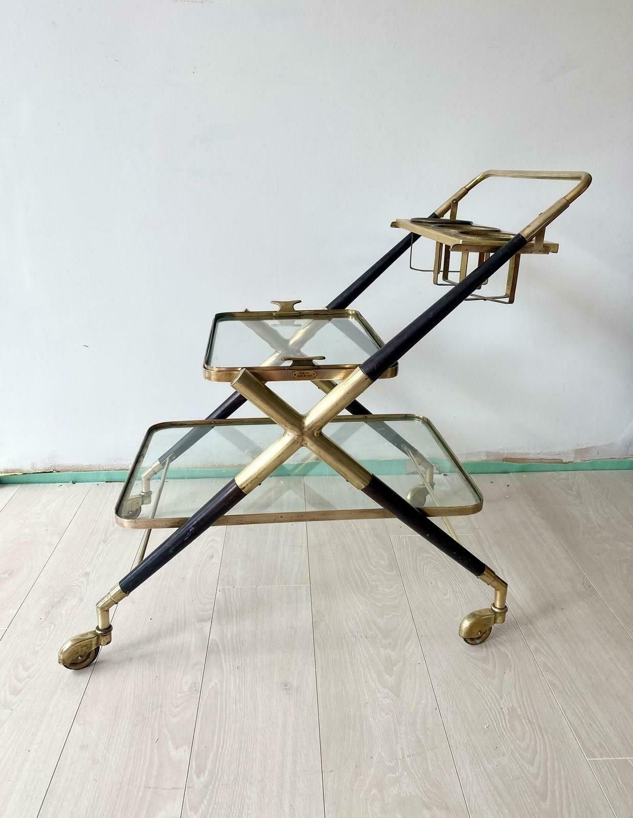 Mid Century Italian Cesare Lacca Brass Trolley photo Furniture