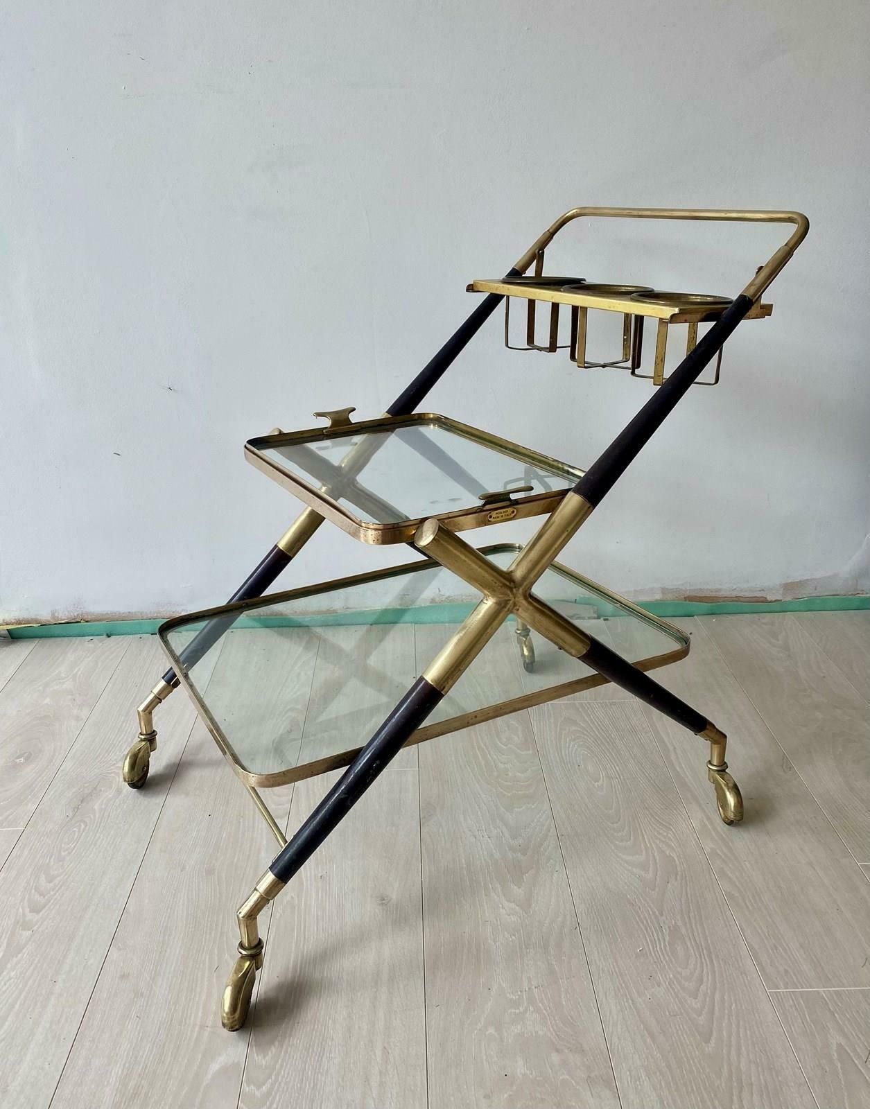 Mid Century Italian Cesare Lacca Brass Trolley photo 1475.0