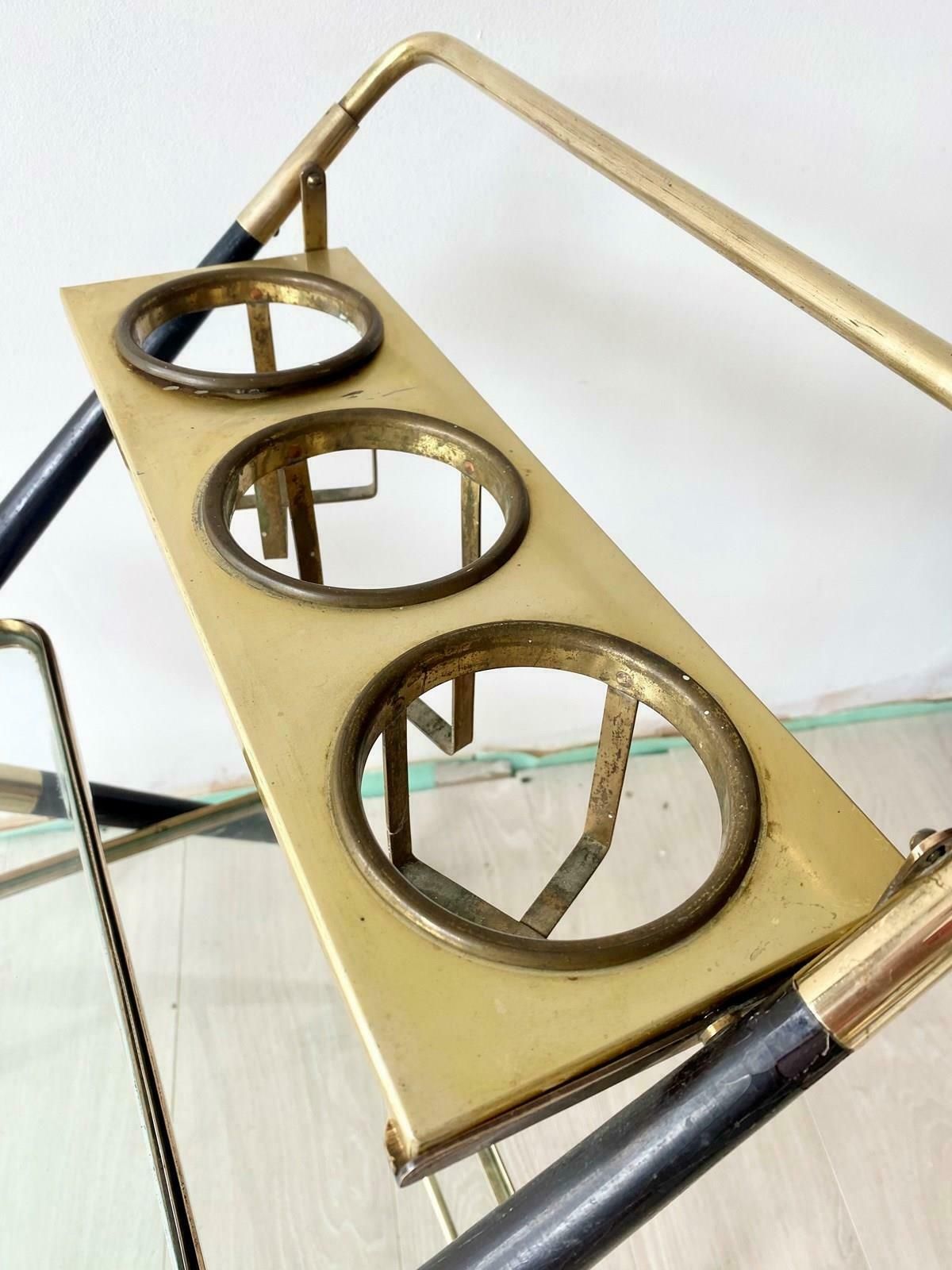 Mid Century Italian Cesare Lacca Brass Trolley photo vinterior