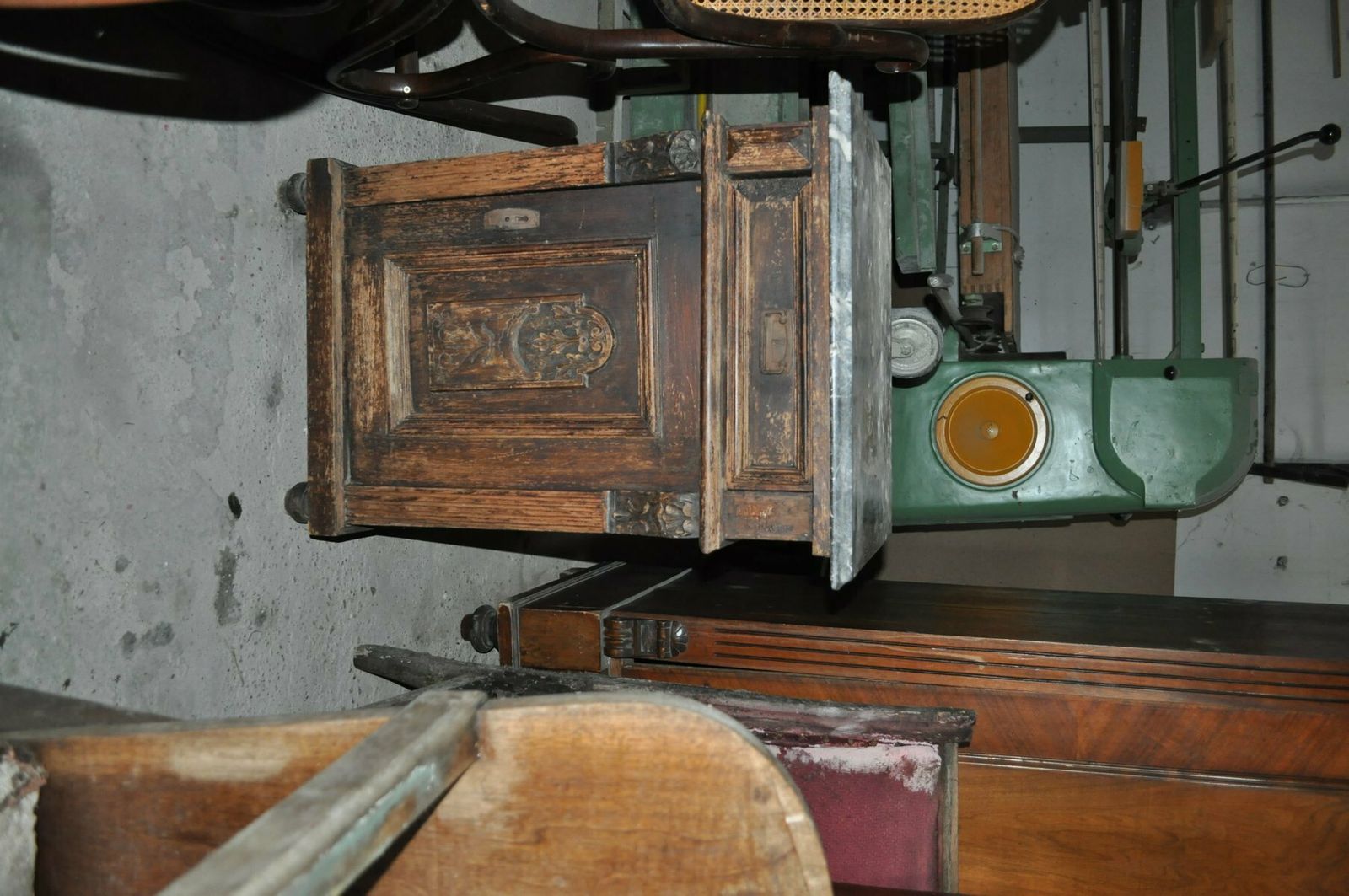 Antique German Marble Top Nightstand, 1890s photo for sale