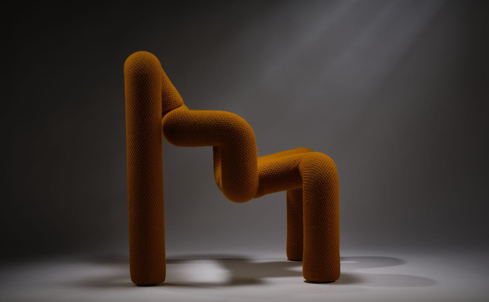 Mod Ekstrem Armchair Designed By Terje Ekstrom For Stokke Varier In Saffron Knit, Norway Circa 1980’s photo furniture