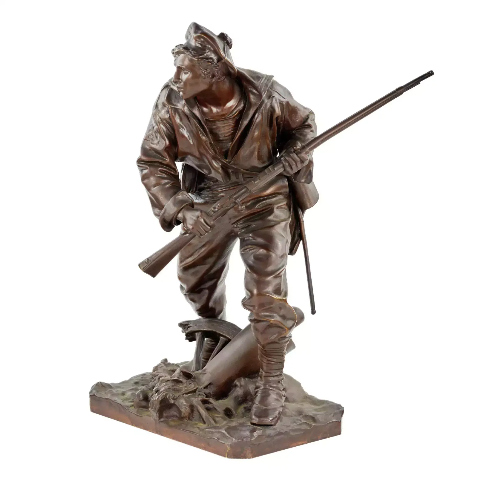 Onisme Aristide Croisy. Bronze Figure Of A Brave, Military Sailor. photo furniture