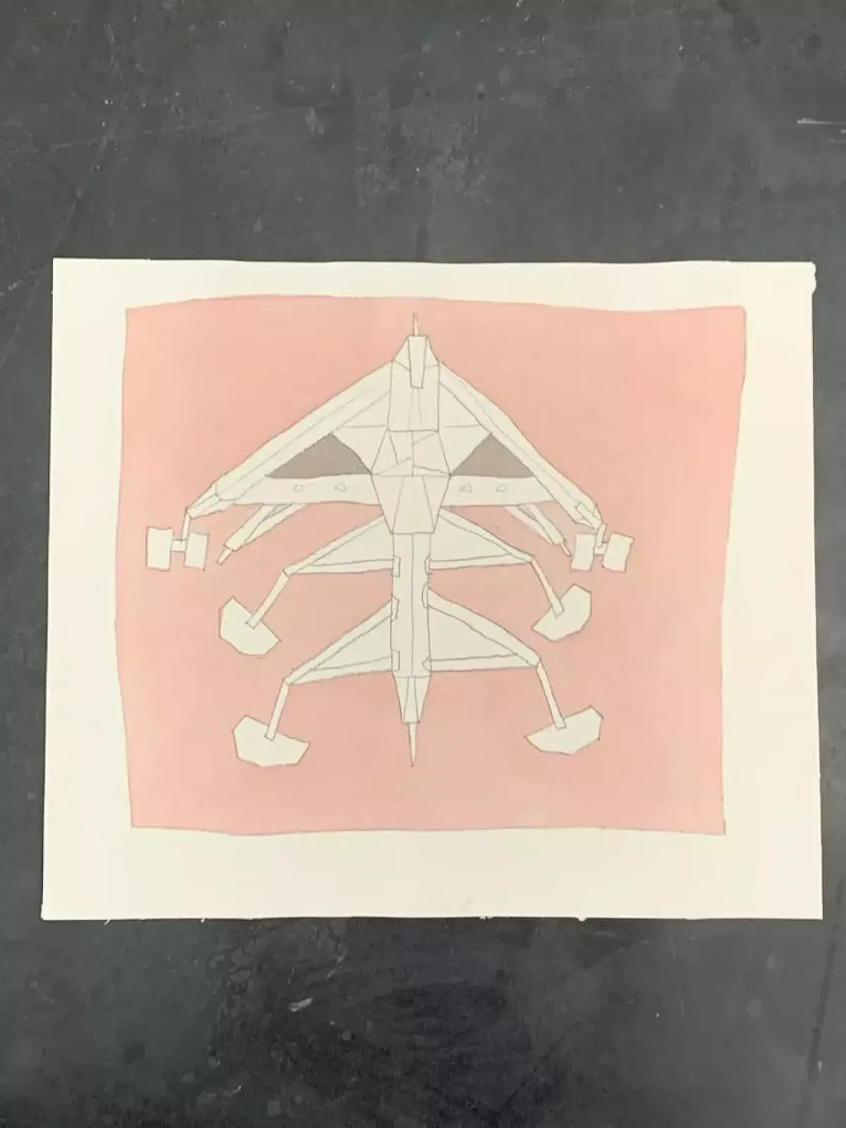 Renato Volpini, Composition, Tempera And Pencil On Paper, 1960s photo vinterior
