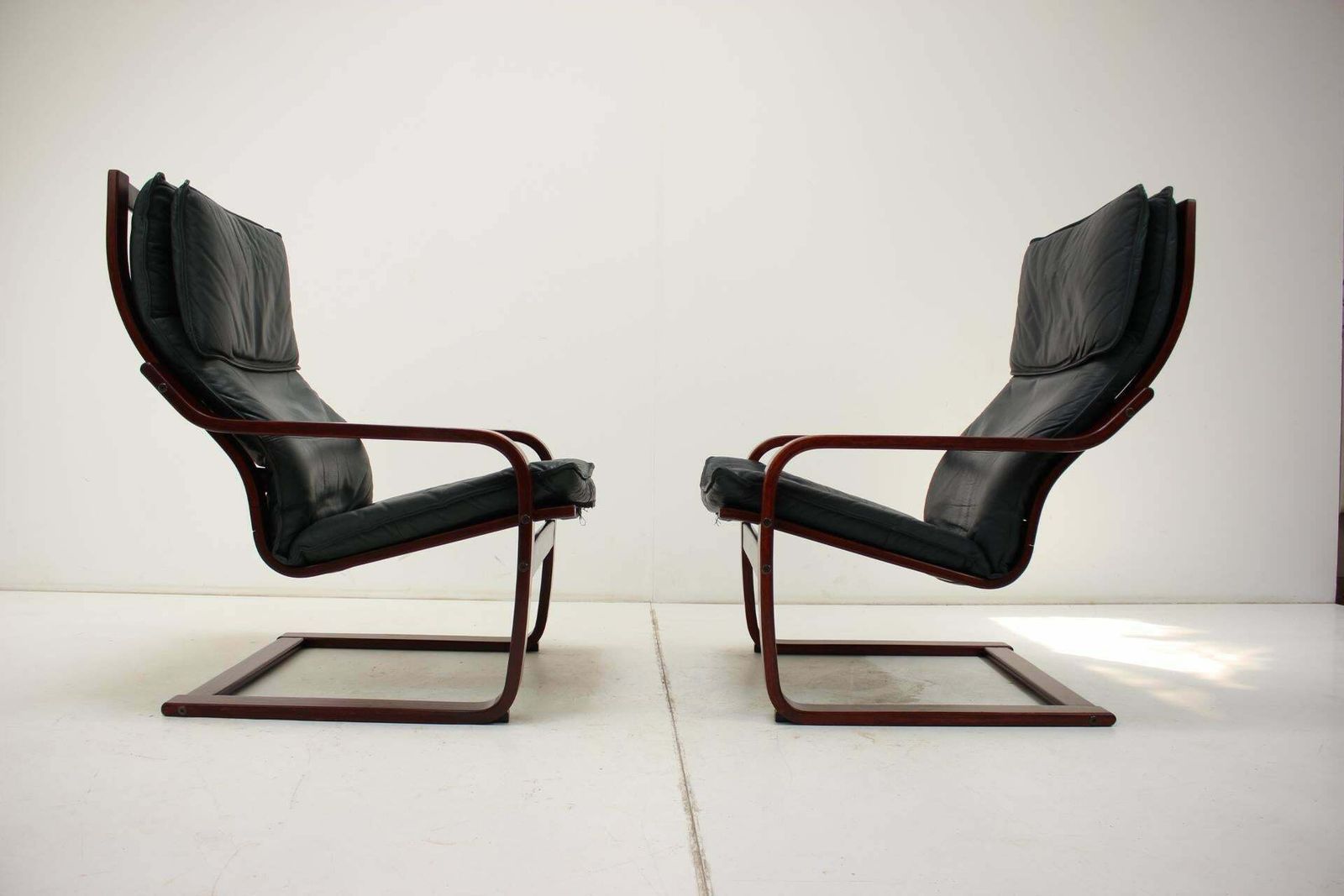 Set Of Two Leather Armchairs By Ikea, Sweden, 1980's photo Furniture