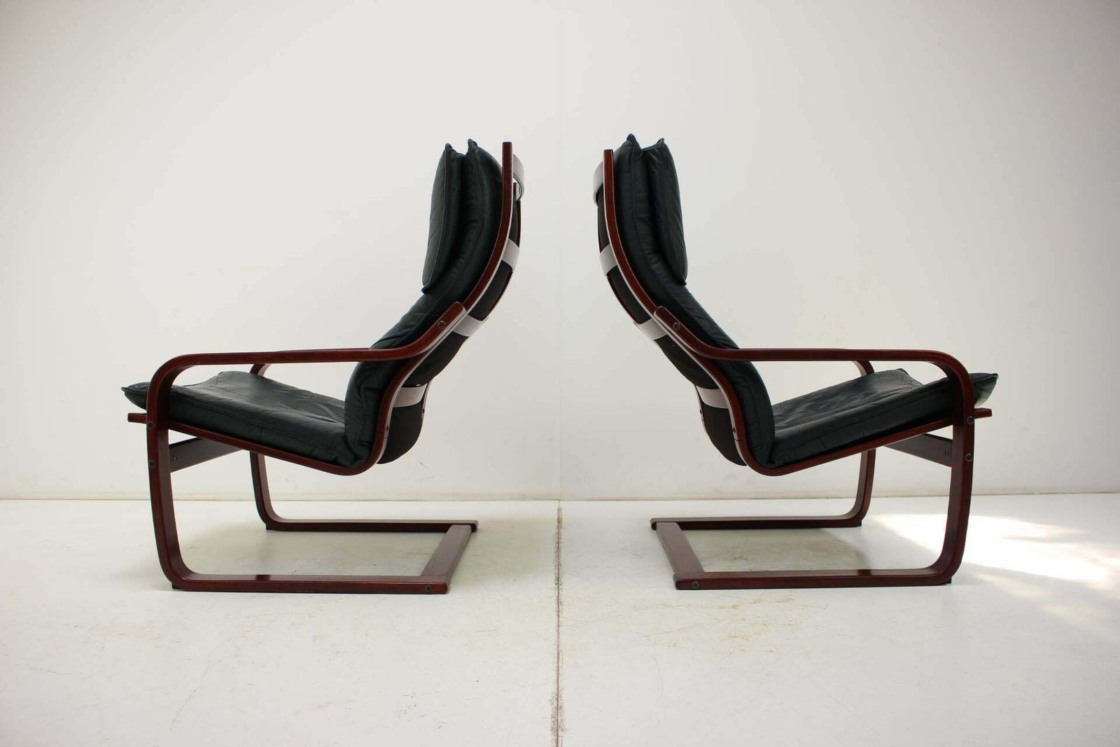 photo furniture Set Of Two Leather Armchairs By Ikea, Sweden, 1980's
