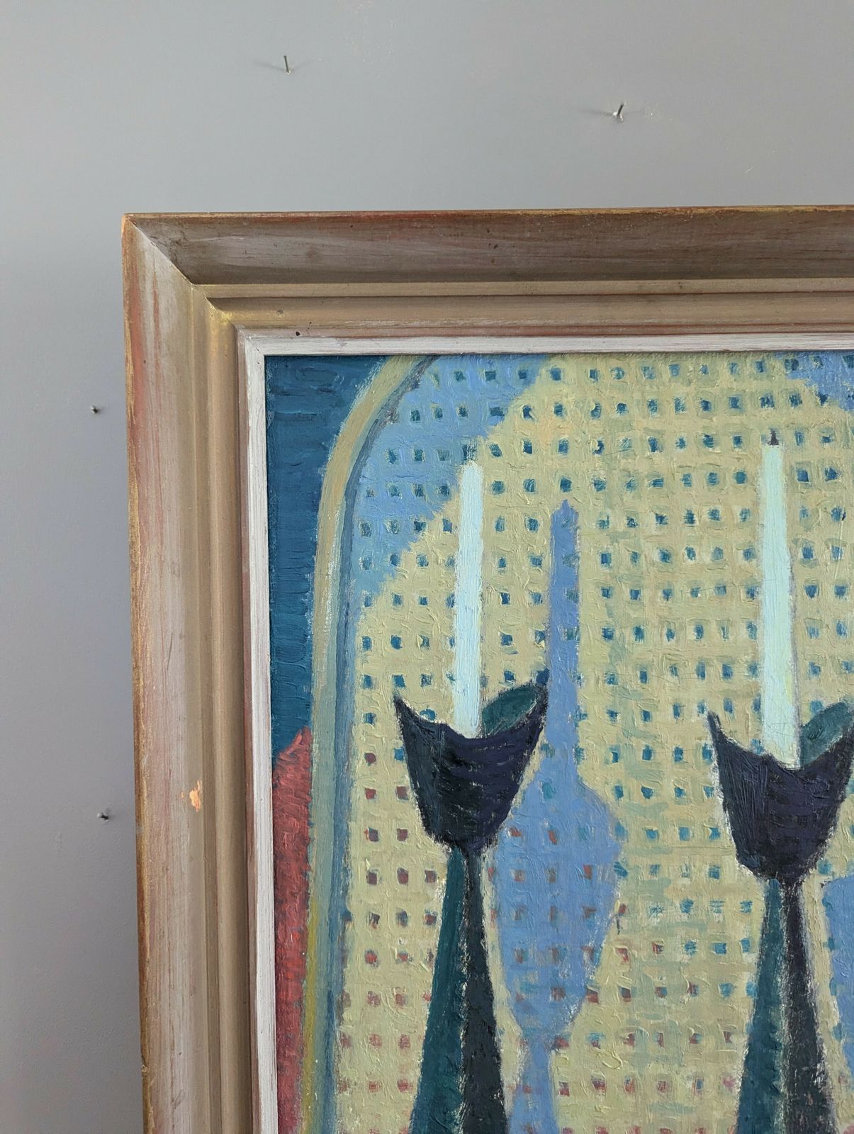 Candlesticks, Mid 20th Century  Oil Painting photo 545.0