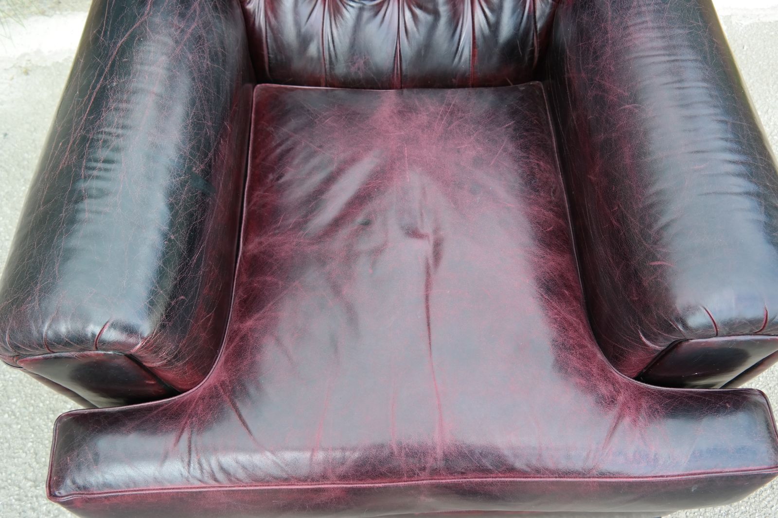 photo buy Stunning Rare Ralph Lauren Errol Armchair Footstool Leather Burgundy