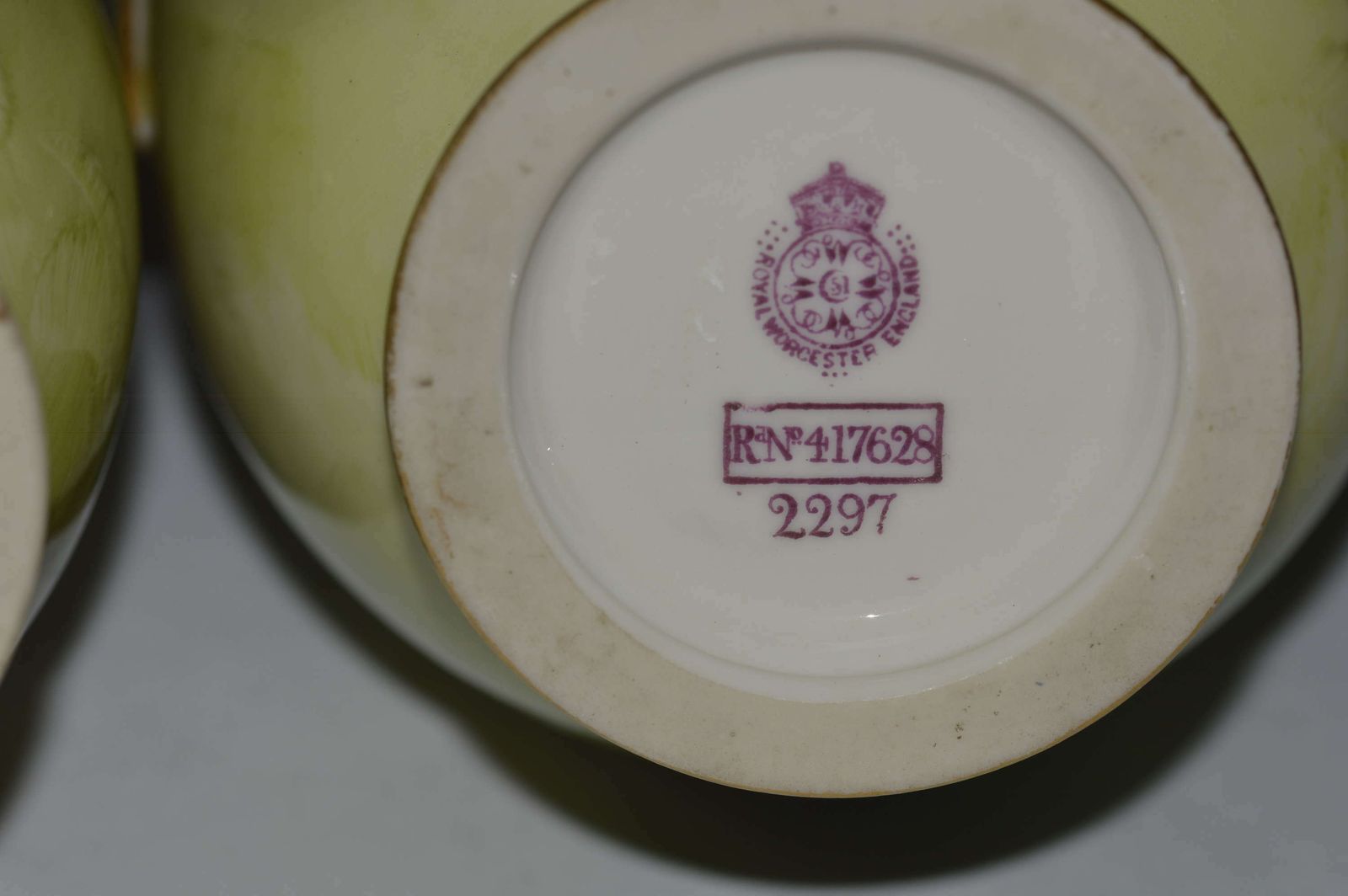 photo for sale Pair Royal Worcester 2 Handled Vases George Cole 1903/ 1906