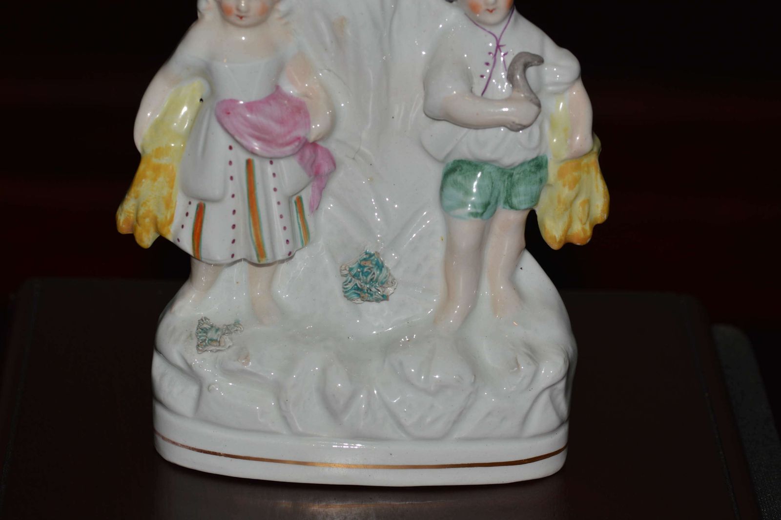 C1860 Victorian Staffordshire Spill Holder   A Young Couple Harvesting photo for sale