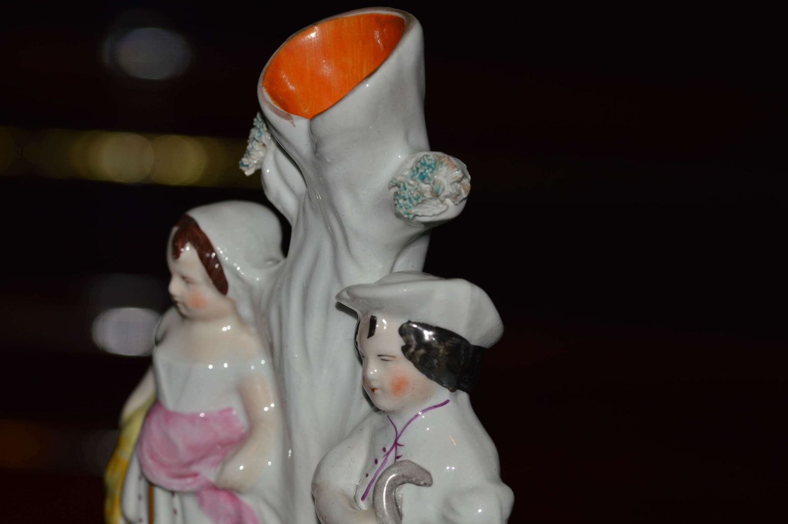 C1860 Victorian Staffordshire Spill Holder   A Young Couple Harvesting photo Home Decor