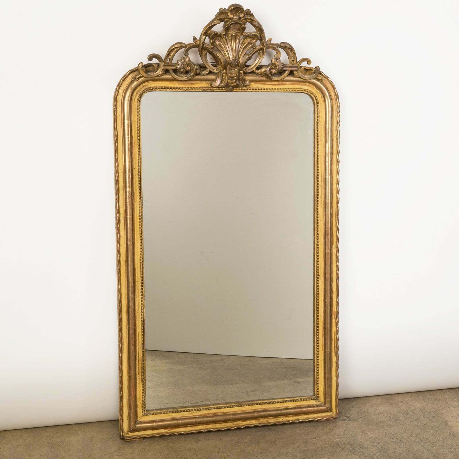19e Eeuwse Antieke Franse Goudkleurige Spiegel photo furniture