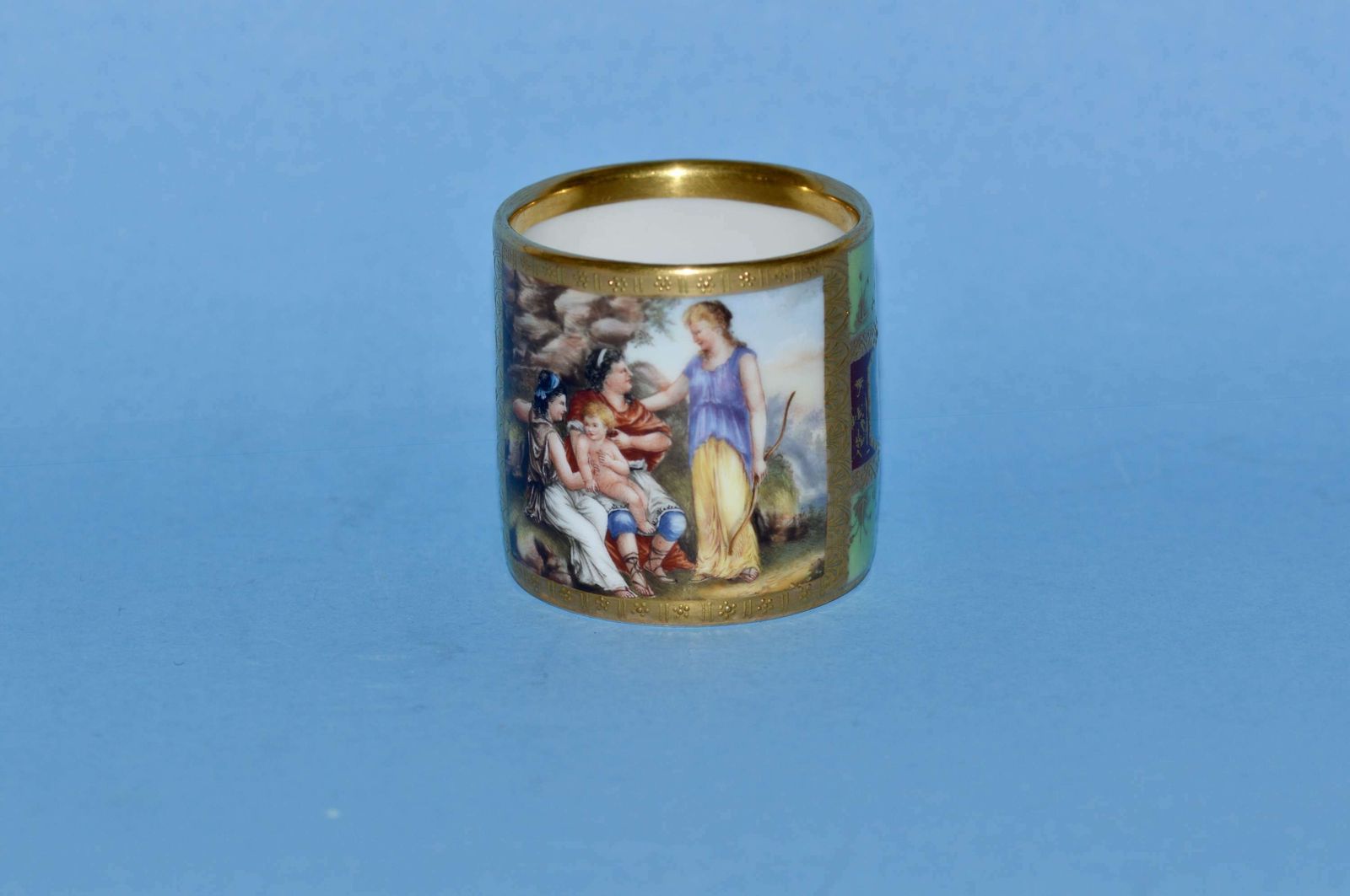 A 19th Century Meissen Green And Gilded Cup And Saucer, photo 395.0
