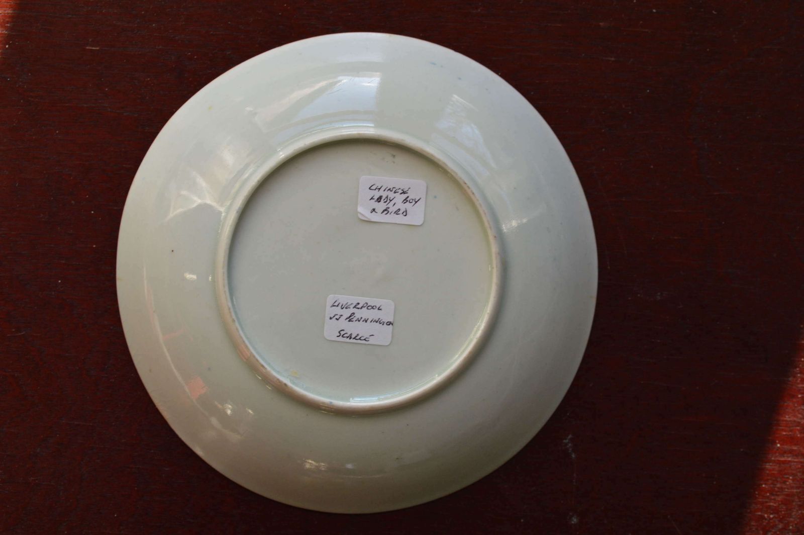 18th Century, John Pennington, Liverpool Saucer Chinese Lady With Boy photo furniture